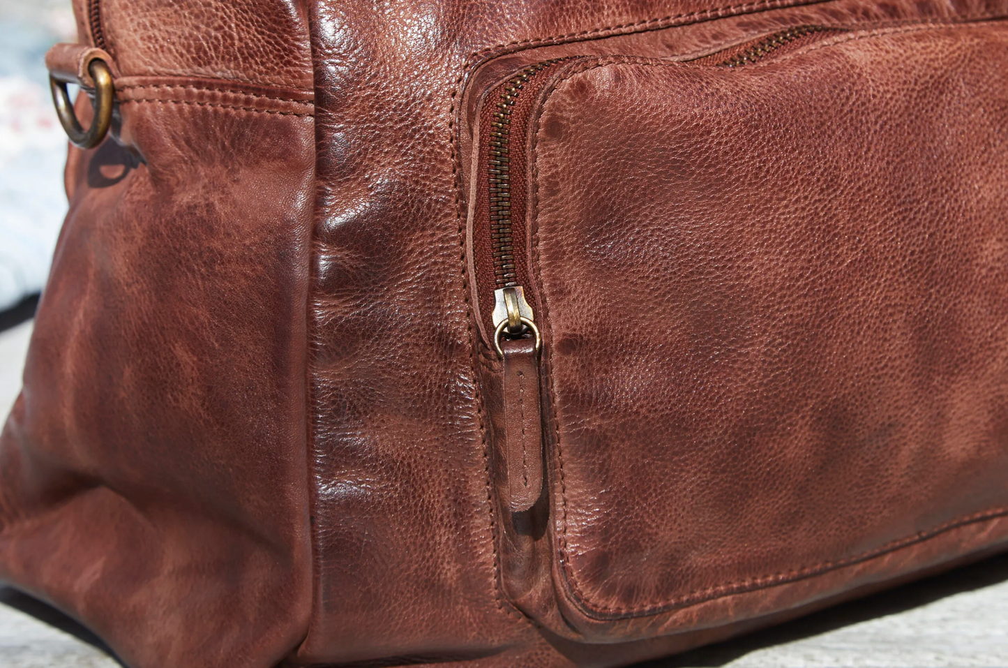 Weekendbag Rå bohem - Brun