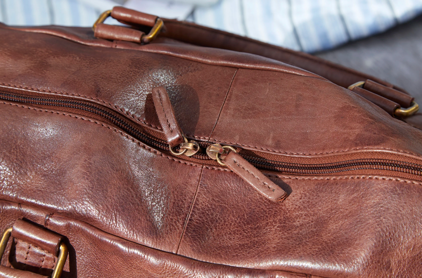 Weekendbag Rå bohem - Brun