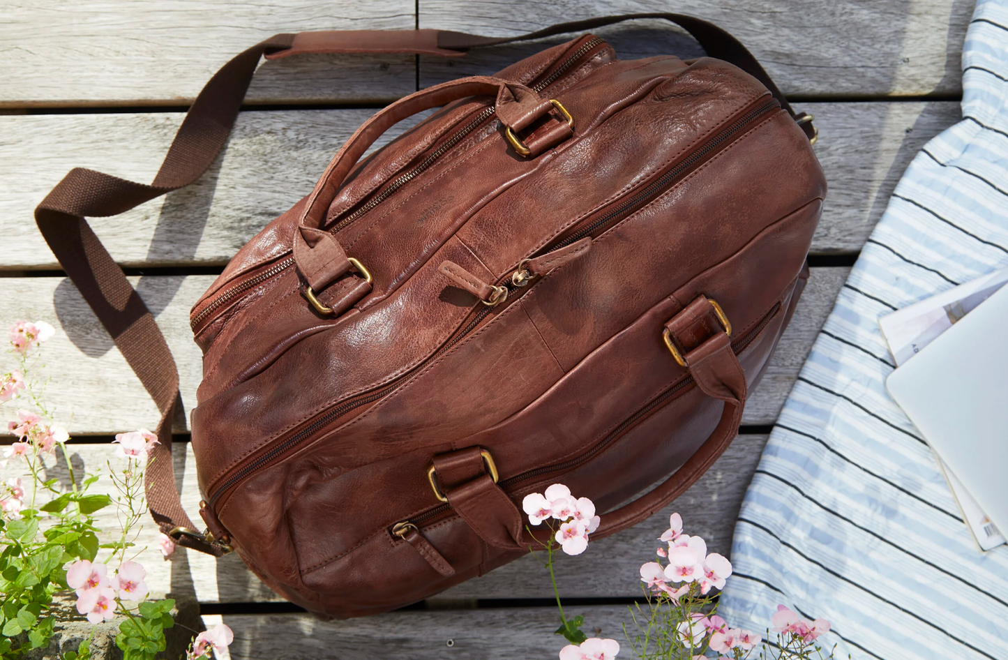 Weekendbag Rå bohem - Brun