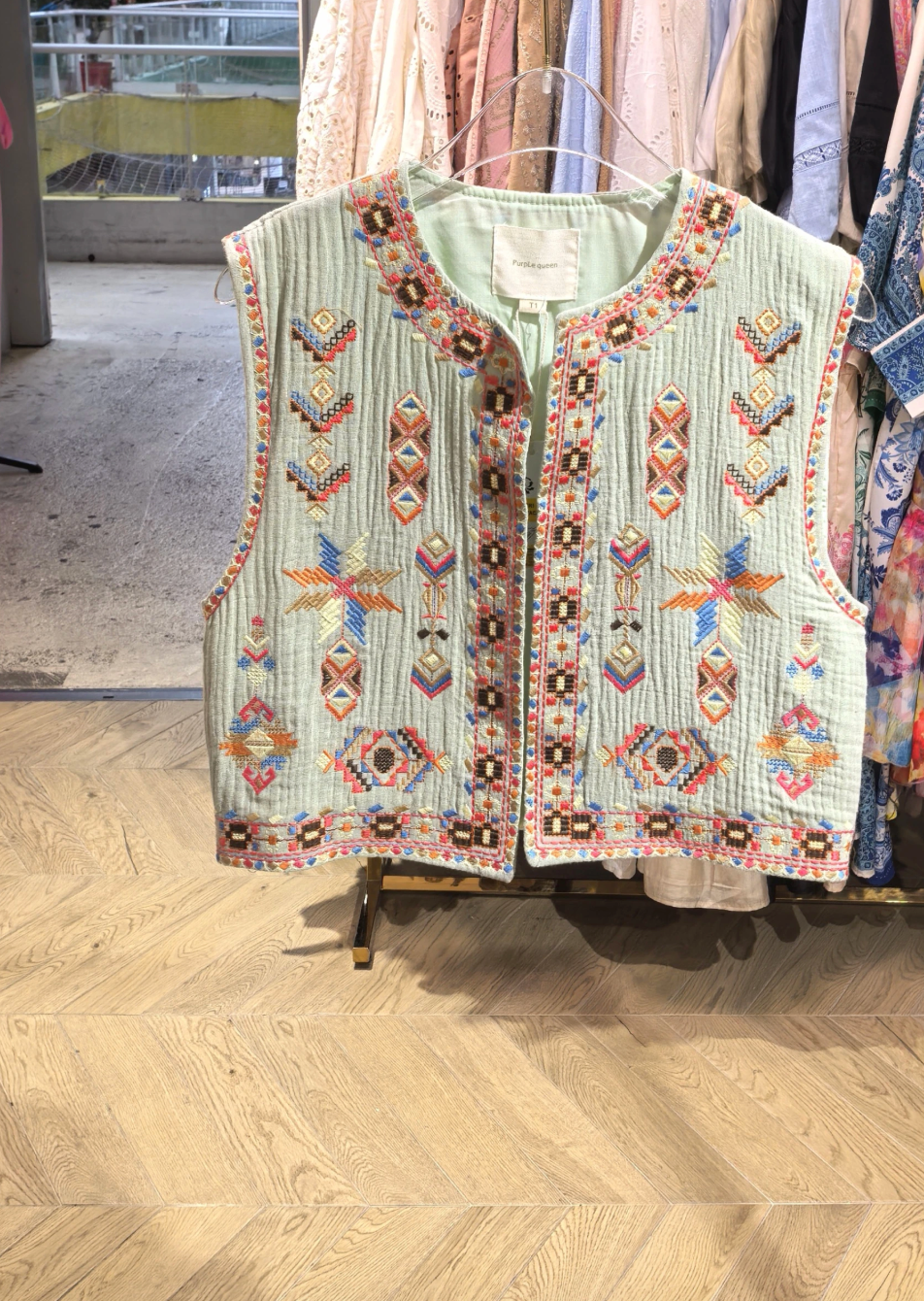 Vest Boho mint