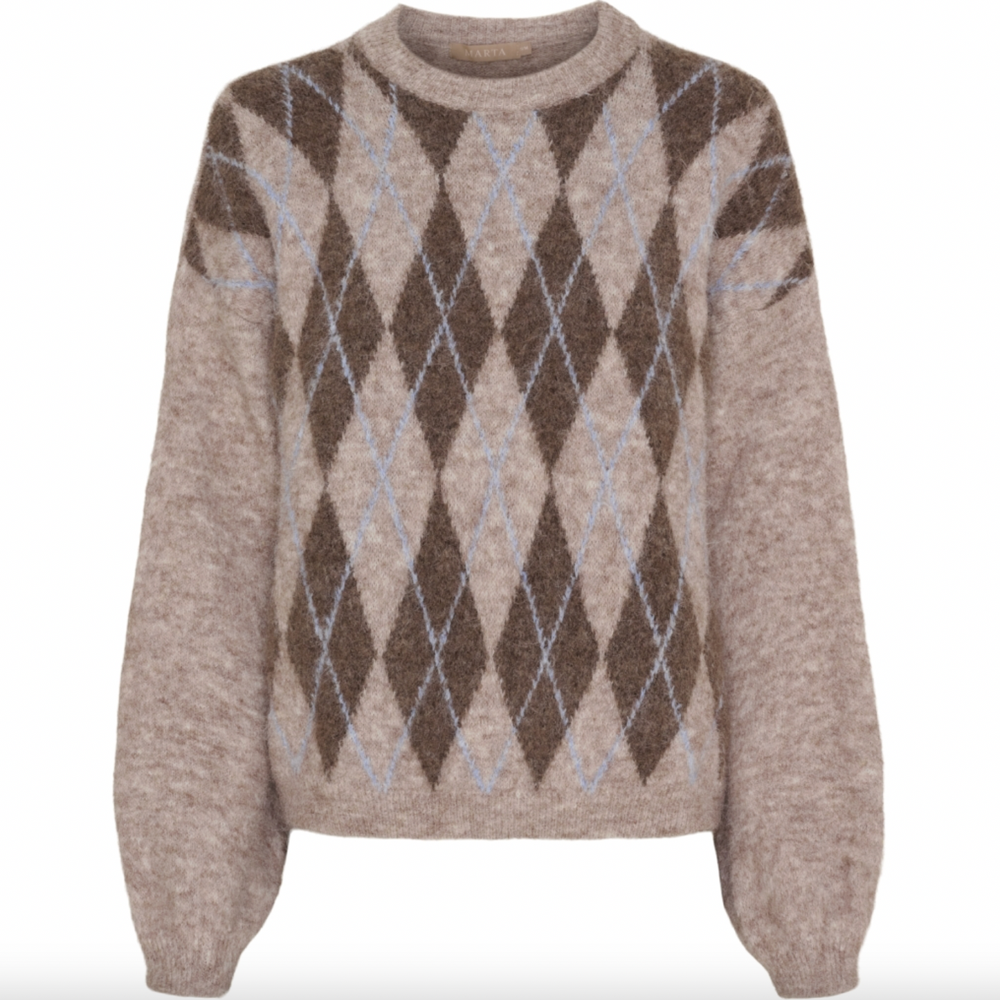 Strikk Cora - Beige / blue