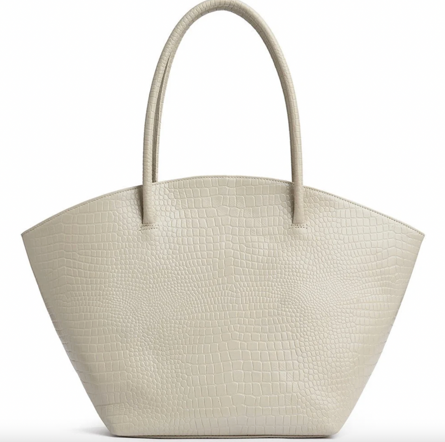 Shopper croco i skinn - Sand