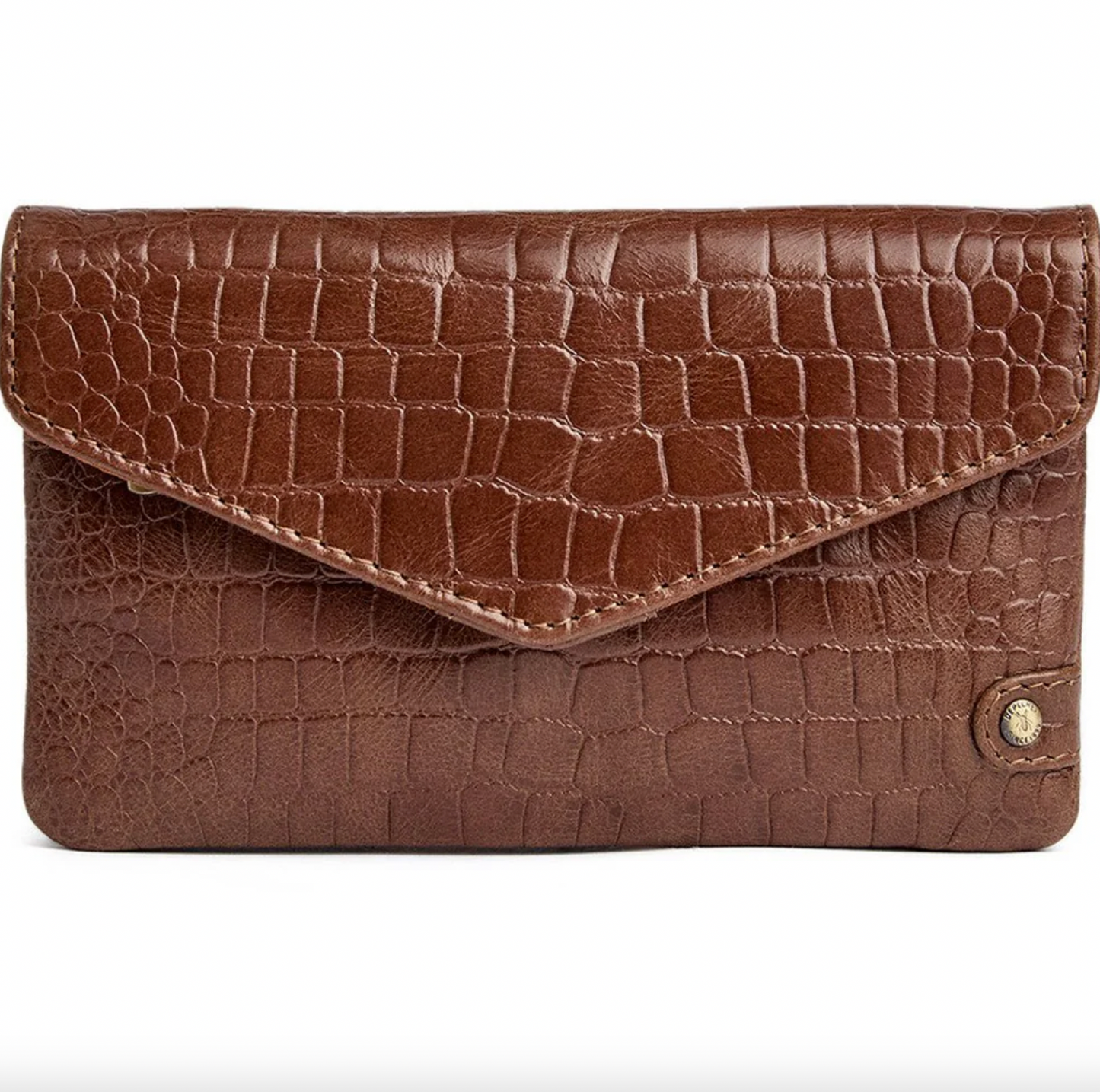 Croco-pung i skinn - Cognac