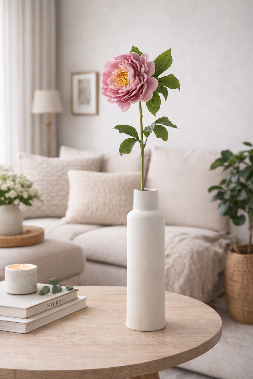 Blomst Peon - Rosa 73 cm