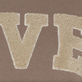 Sweatshirt Jessa i fango melange med beige tekst