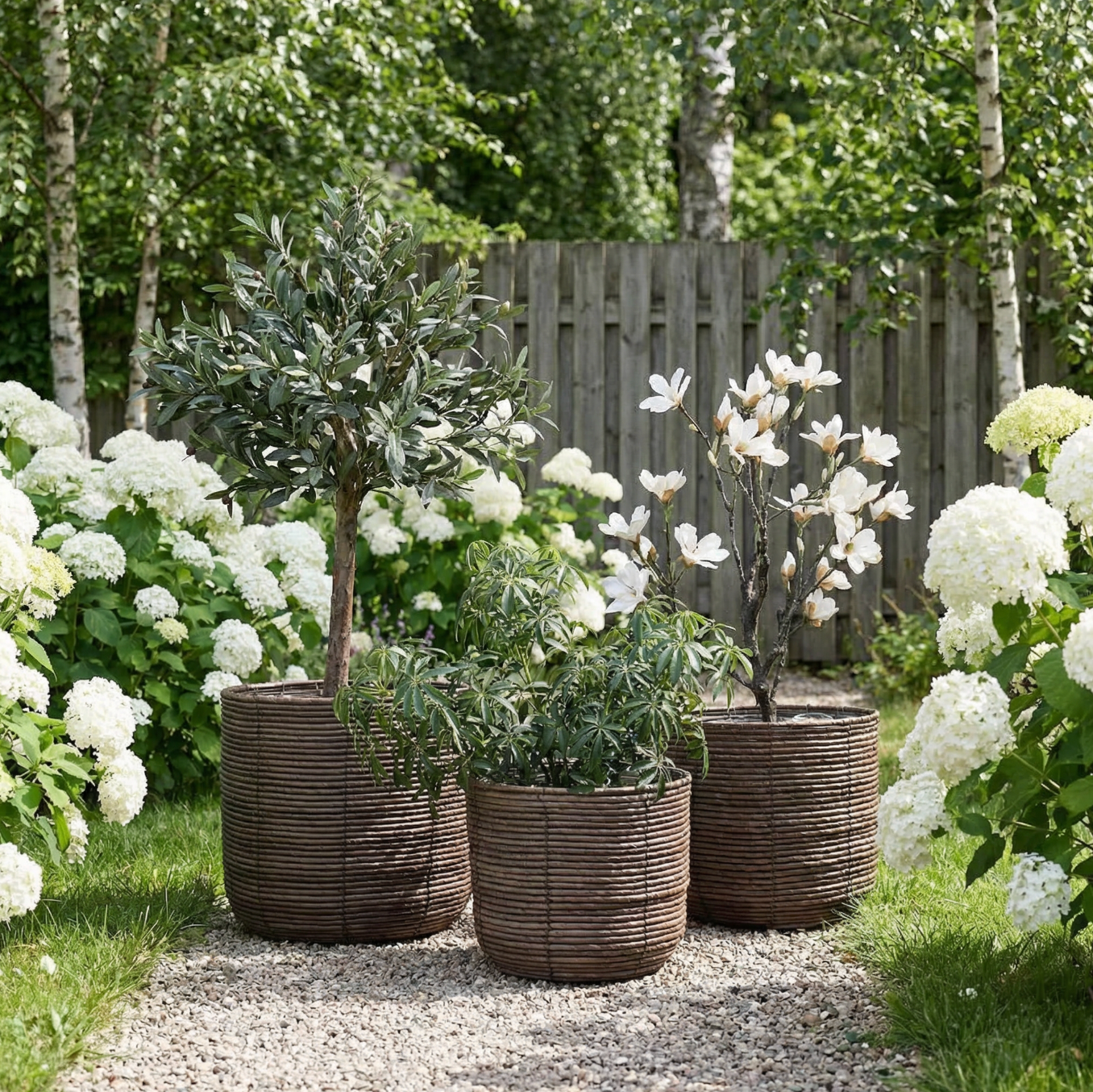 Plantekurver RATTAN DARK - flere størrelser