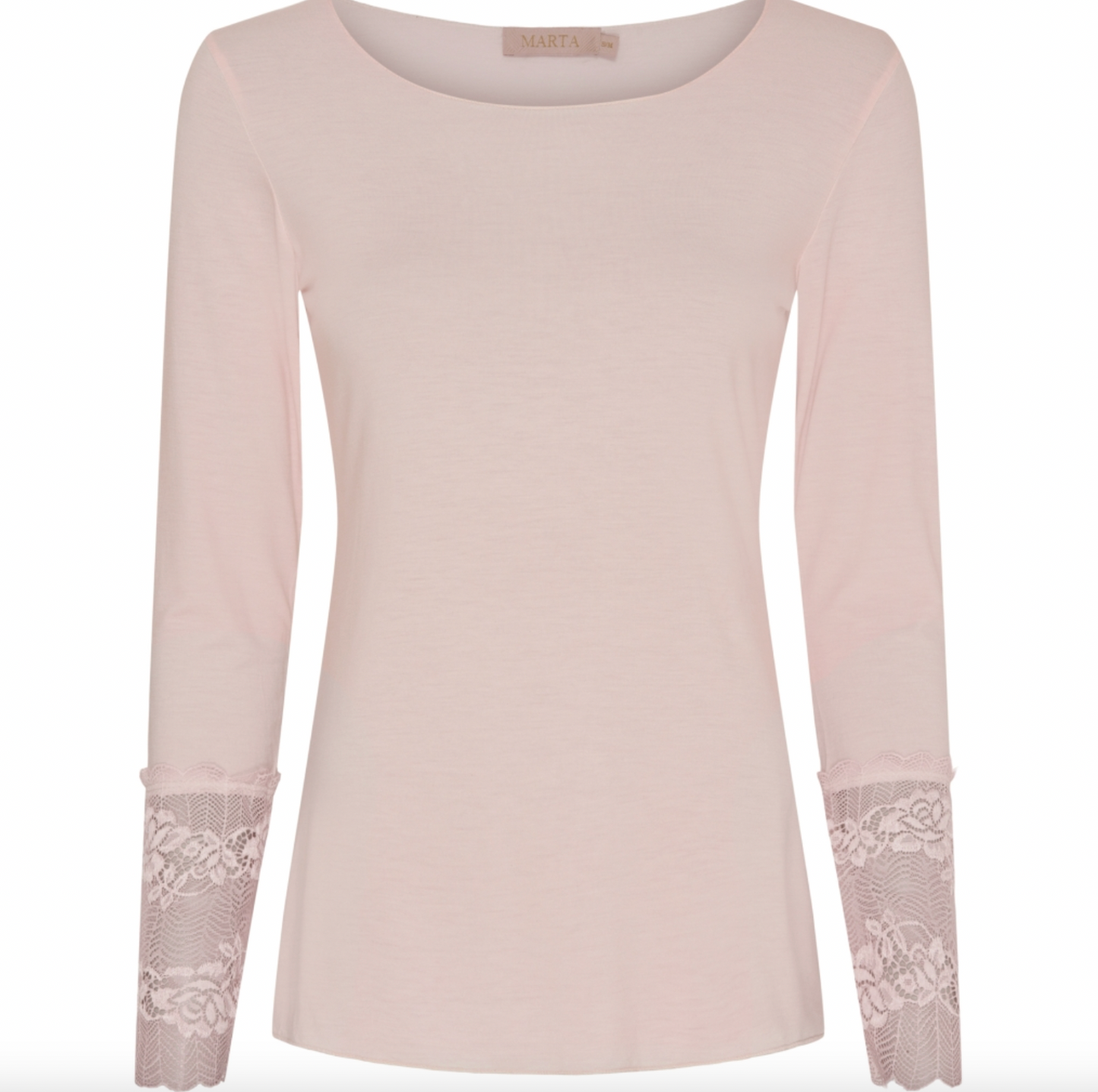 Bluse BASIS med blonderdetaljer – Cipria
