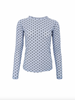 Prikket mesh-bluse - Jeans blue