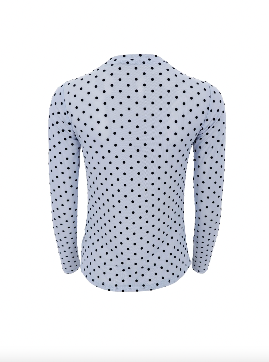 Prikket mesh-bluse - Jeans blue