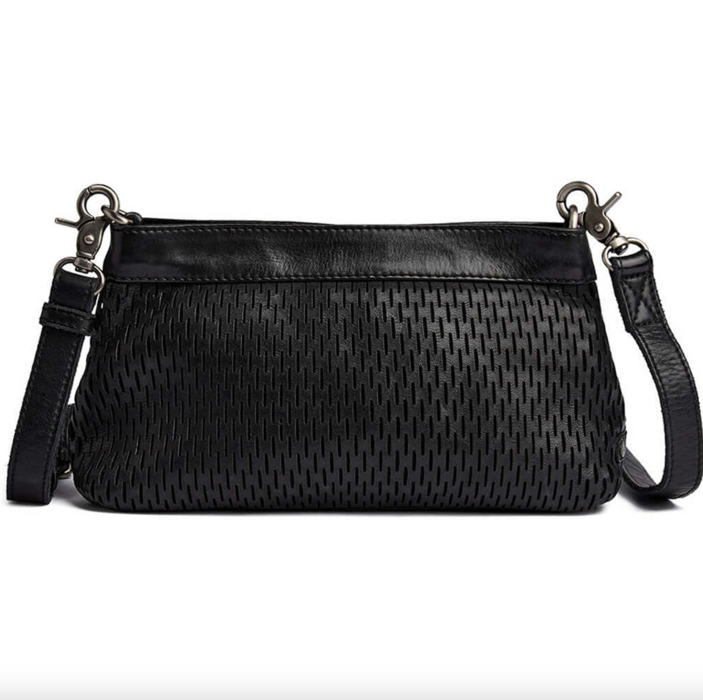 Clutch skinnveske med perforert mønster