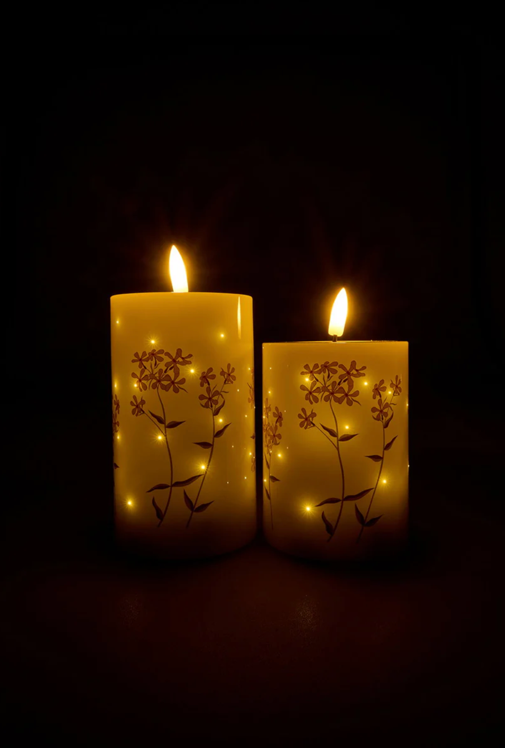 LED blokklys TWINKLE flower - Sett med 2stk.