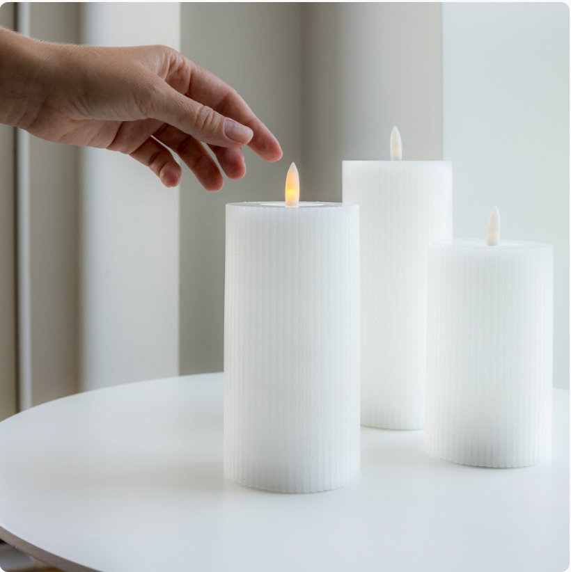 Touch LED-lyspakke rillet - 3 pak hvit