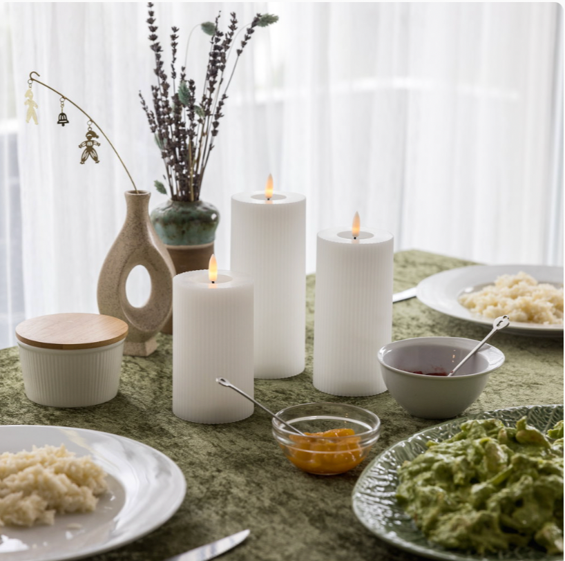 Touch LED-lyspakke rillet - 3 pak hvit