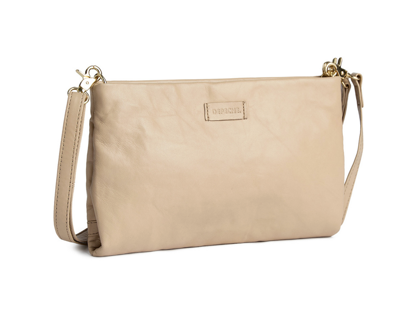 Skinn clutch med nitter - Vanilla