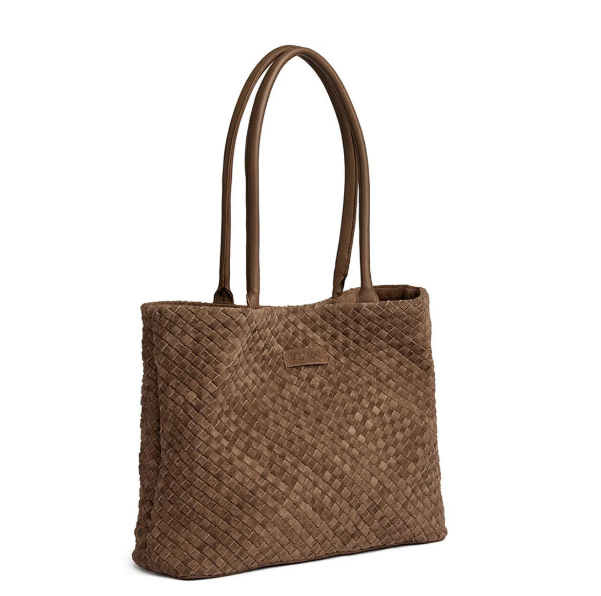 Håndflettet ruskinns-håndveske - Mud