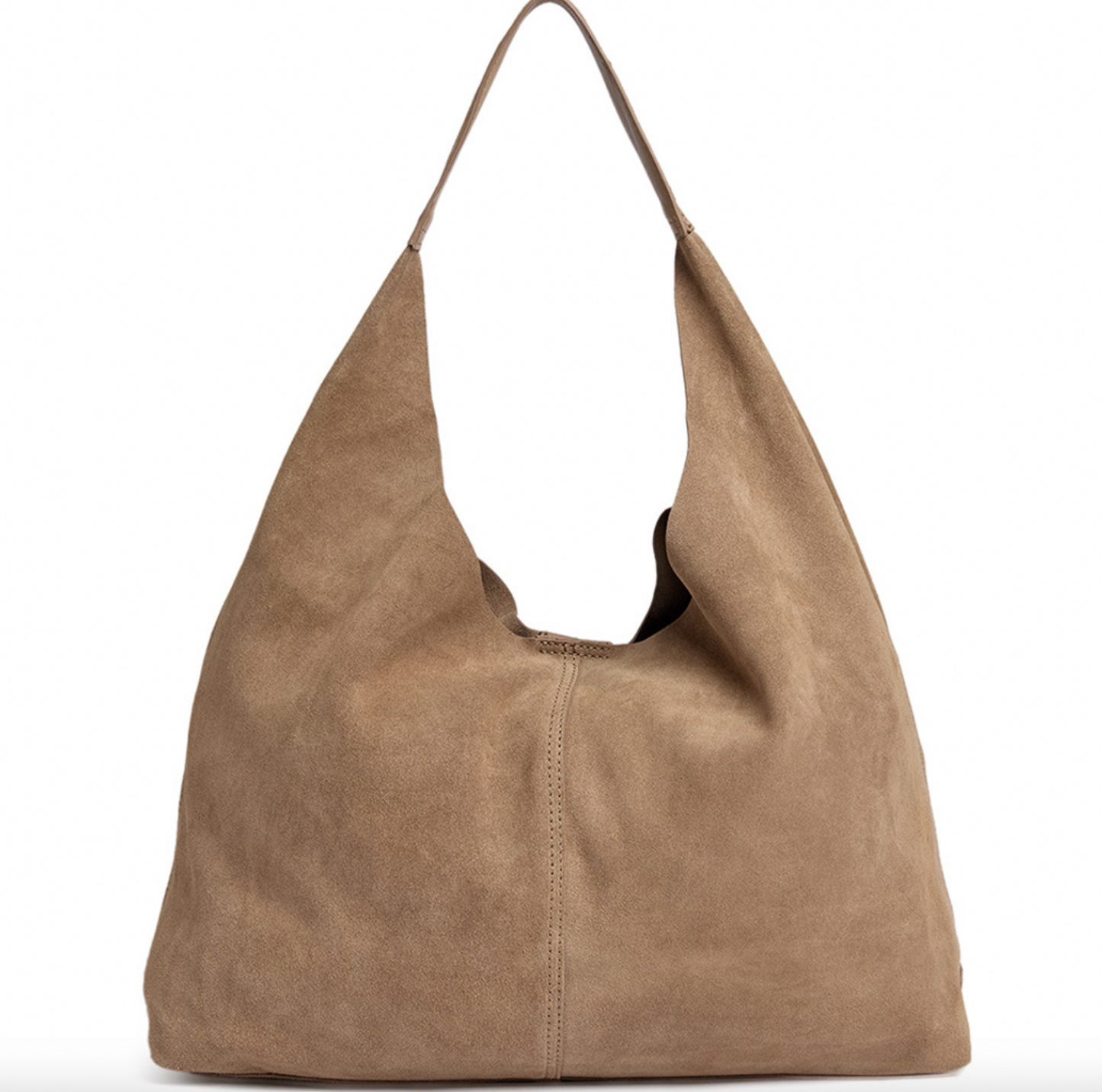Shopper i mykt ruskinn - Sand