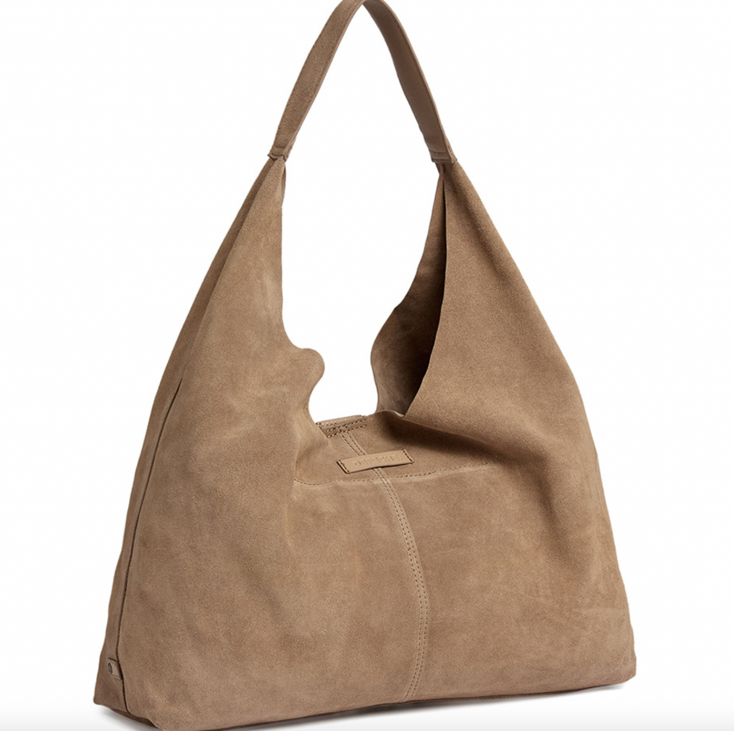 Shopper i mykt ruskinn - Sand