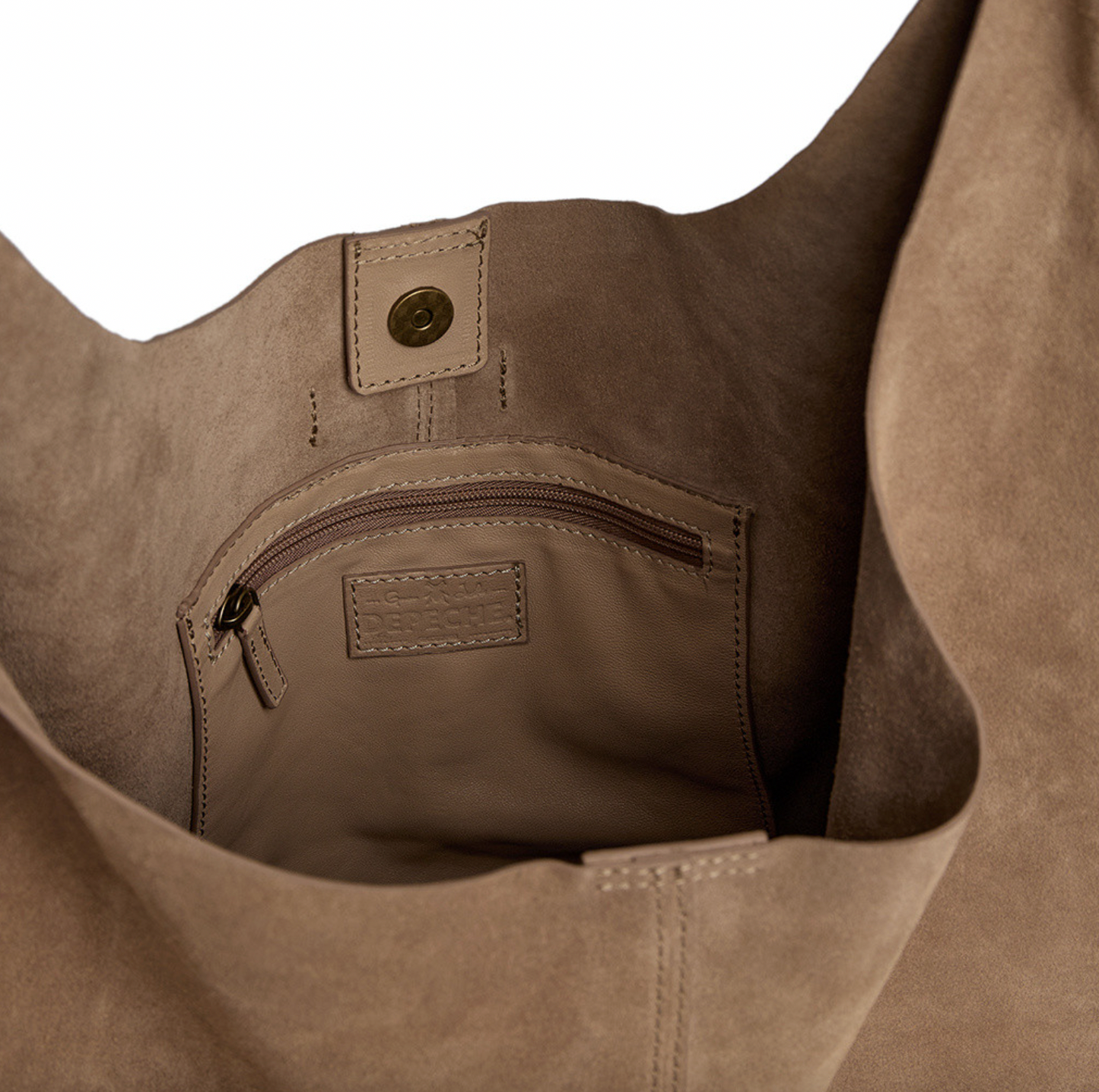 Shopper i mykt ruskinn - Sand
