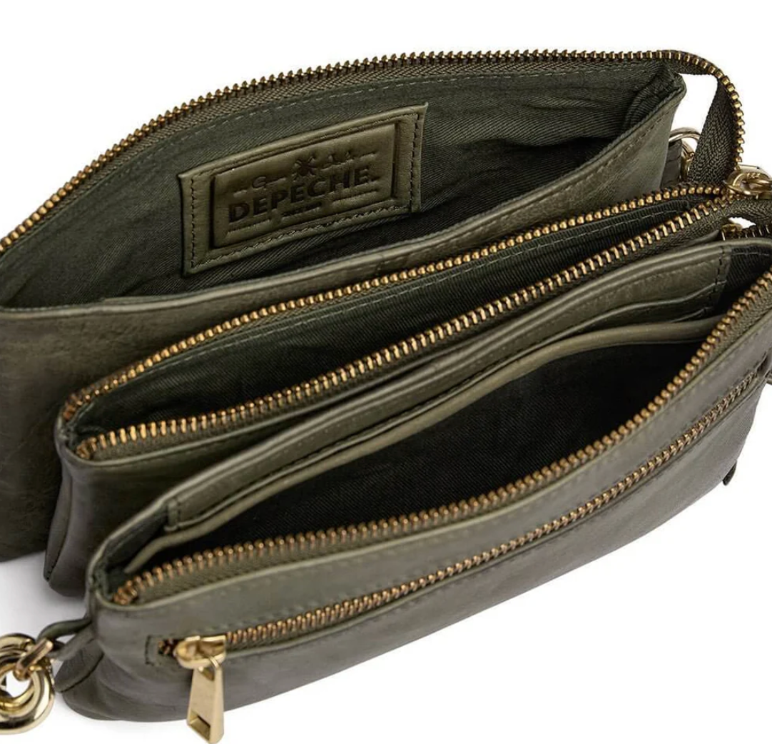 Clutch / skinnveske - Army green