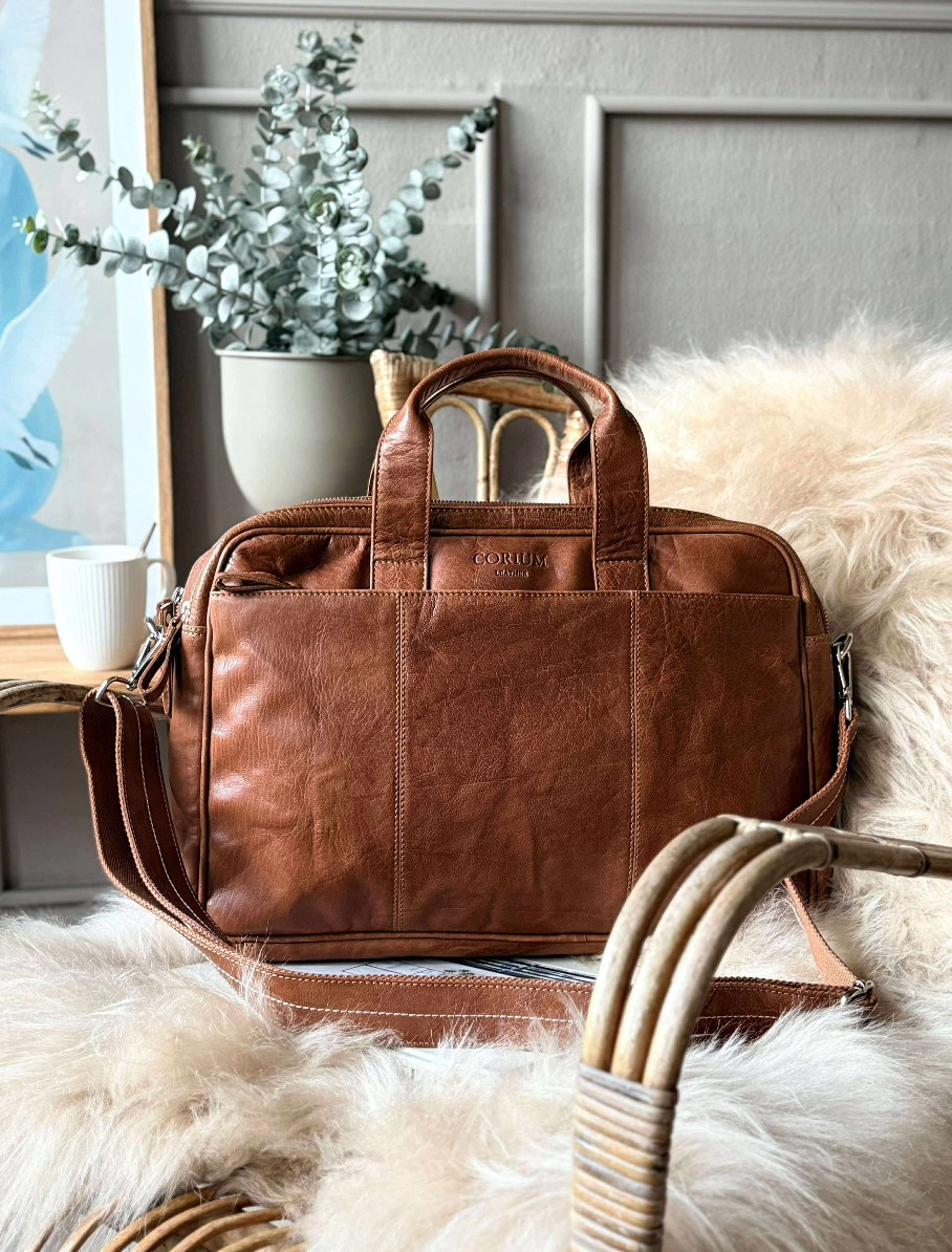 Laptopveske BELLO - Cognac