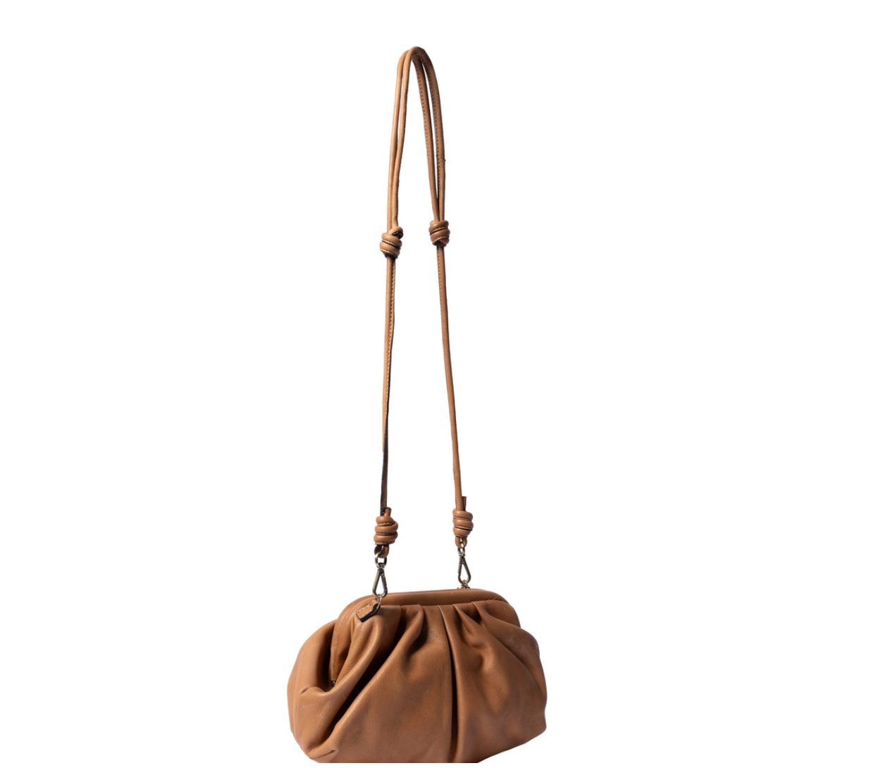Clutch / skinnveske Noha big cognac