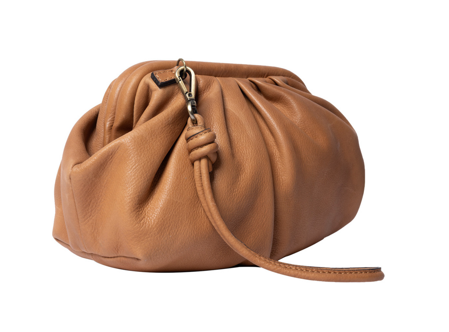 Clutch / skinnveske Noha big cognac