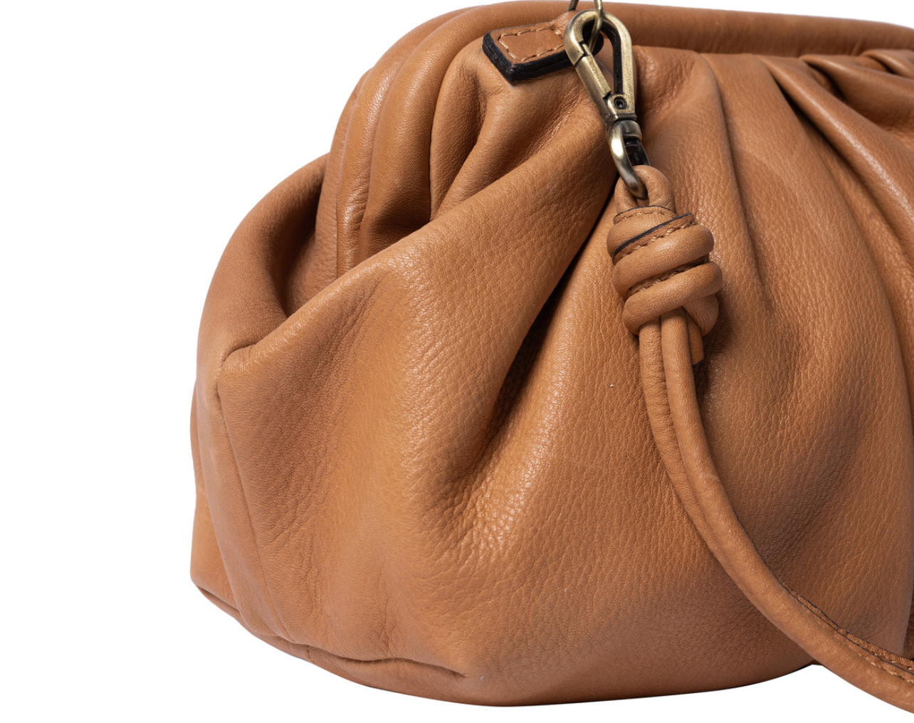 Clutch / skinnveske Noha big cognac