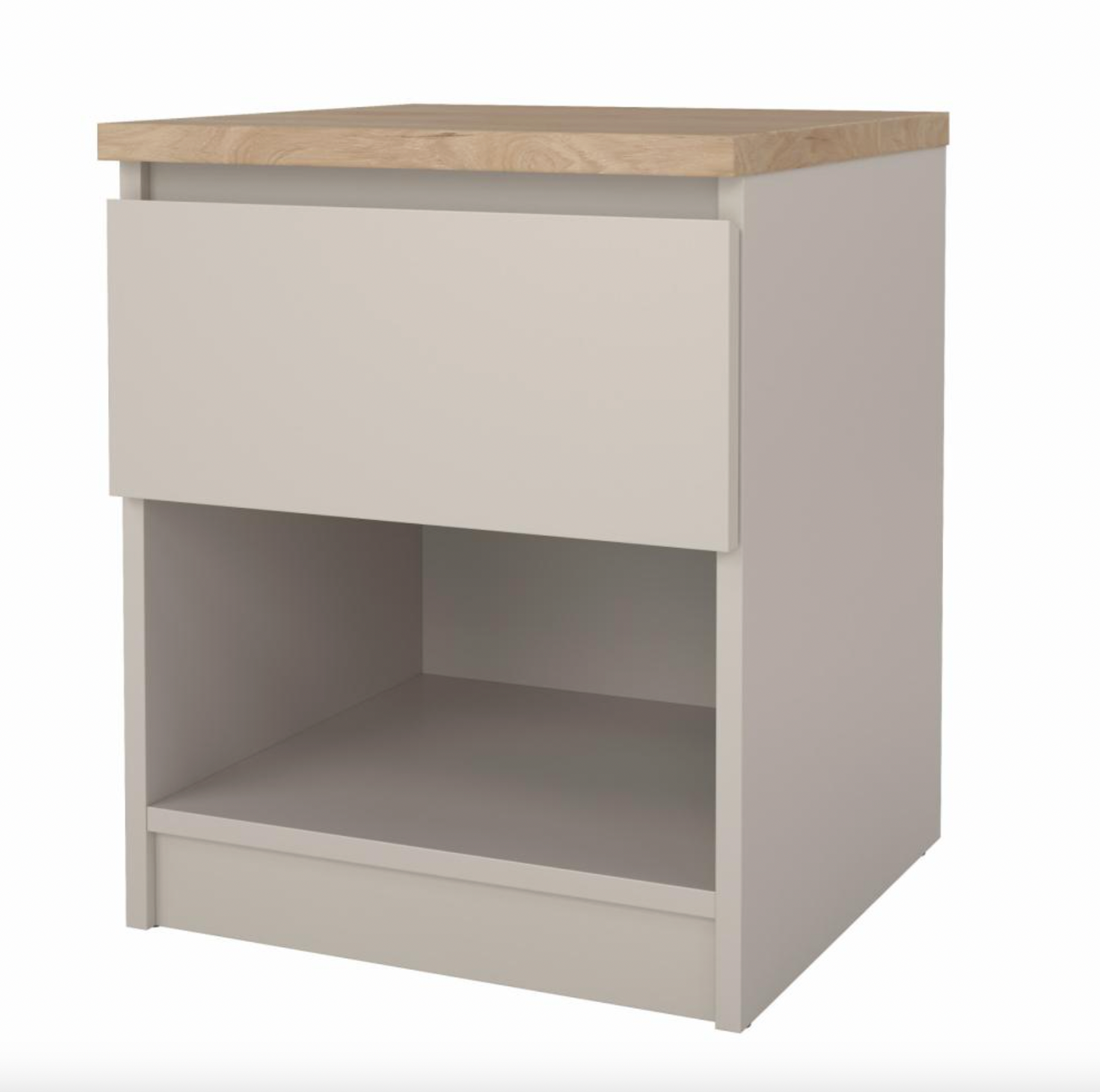 Natbord - Hickory / cashmere med 1 skuffe