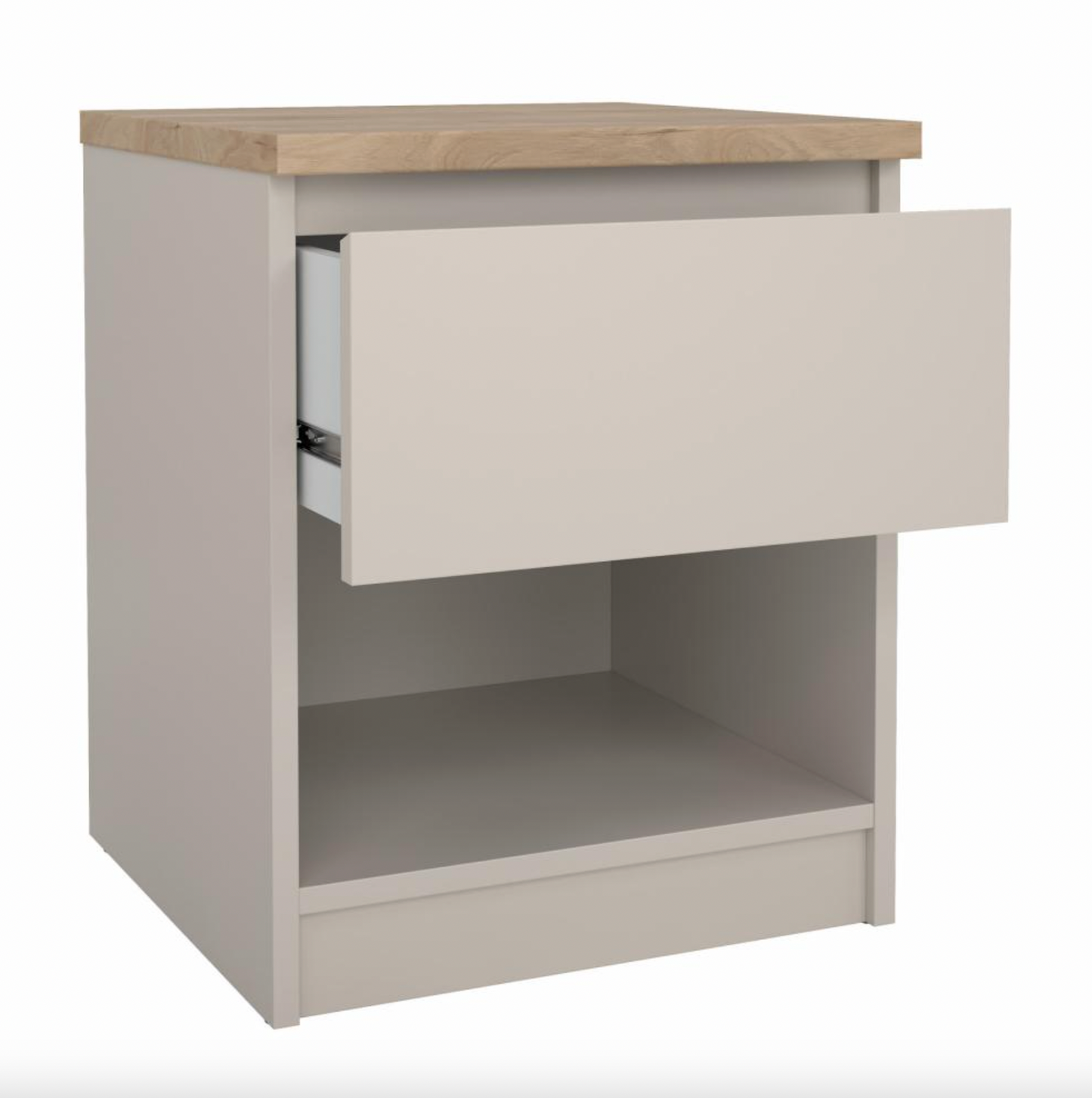 Natbord - Hickory / cashmere med 1 skuffe