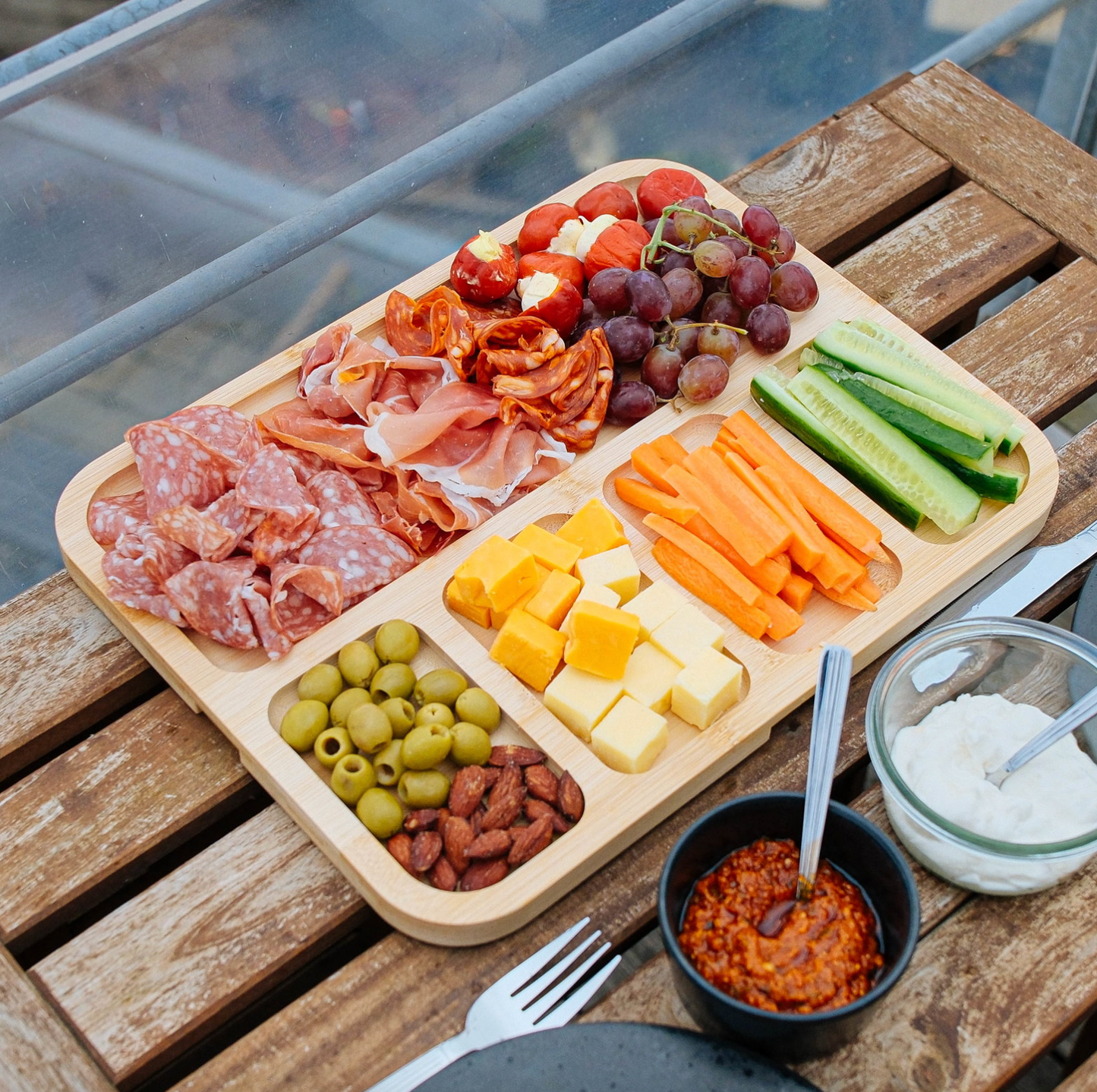 Tapasfat med lokk - Bambus