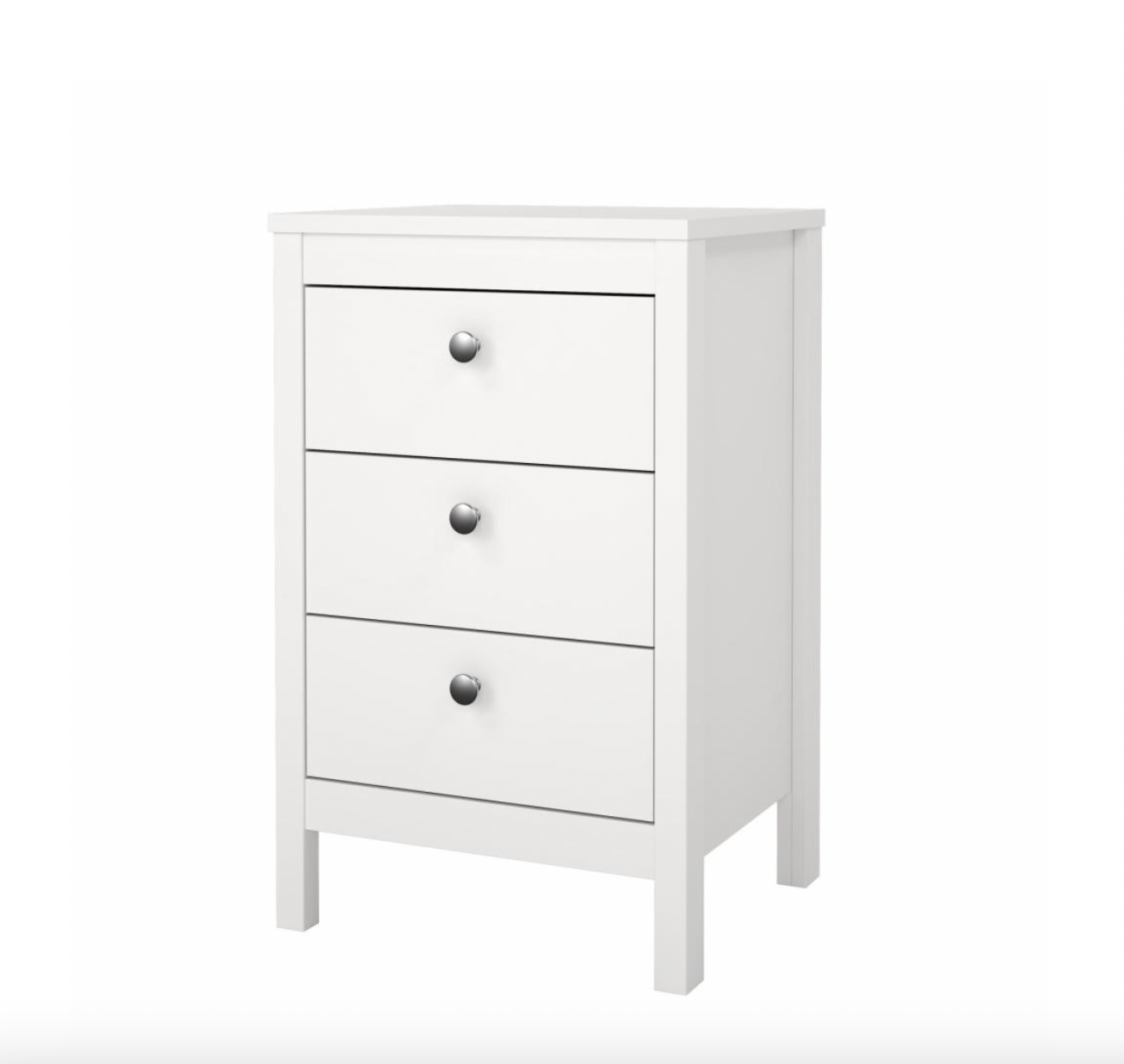 Nattbord Madrid med 3 skuffer - White