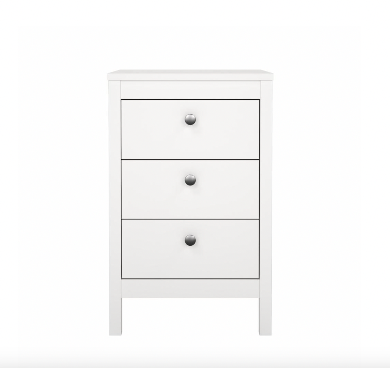 Nattbord Madrid med 3 skuffer - White