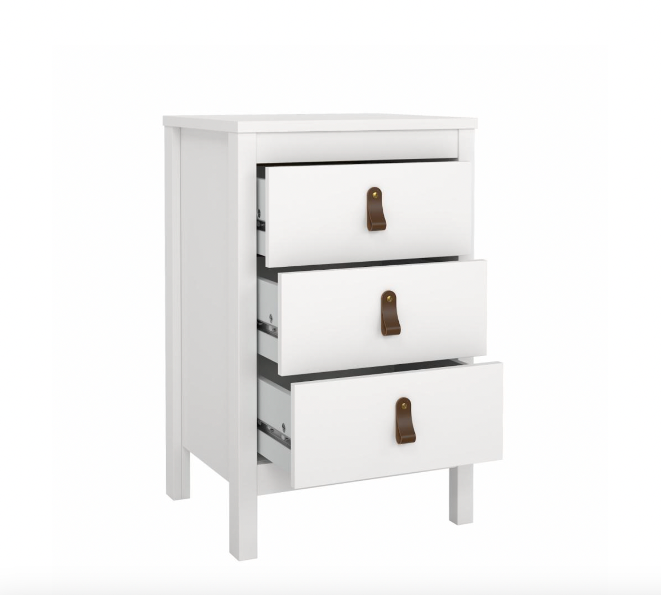 Nattbord Madrid med 3 skuffer - White