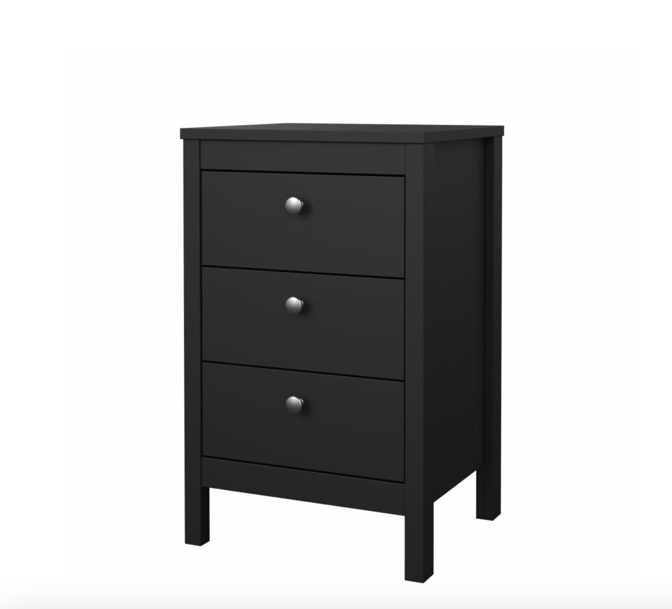 Nattbord Madrid med 3 skuffer - Black