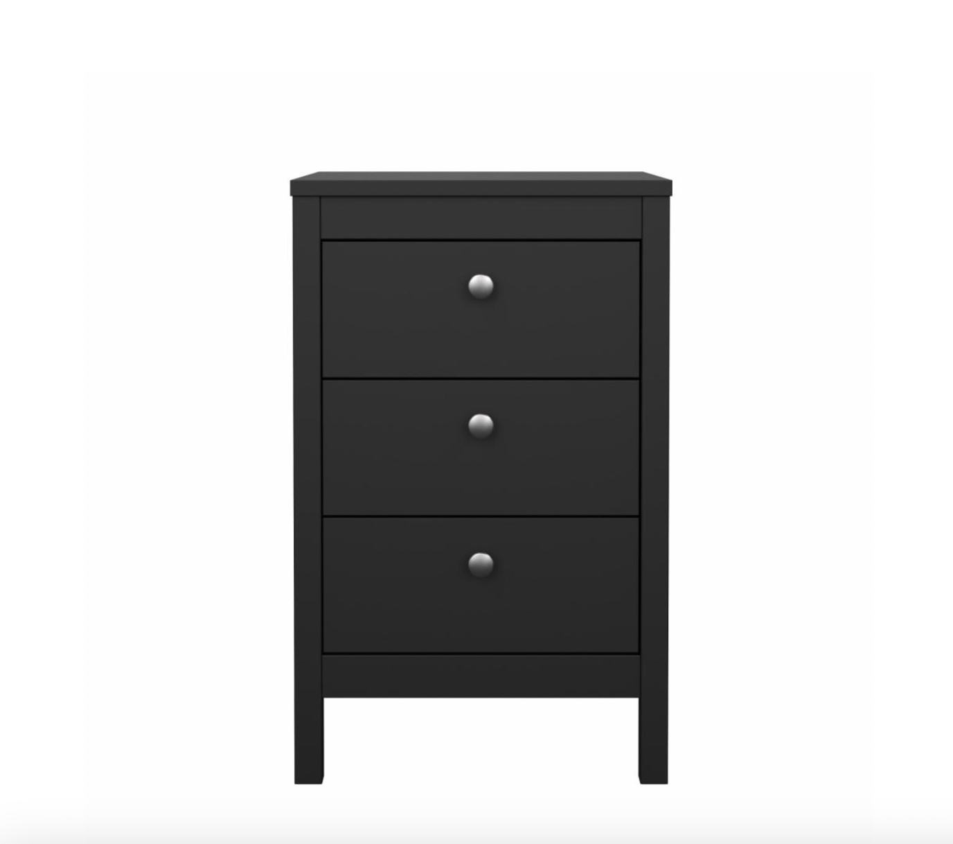 Nattbord Madrid med 3 skuffer - Black