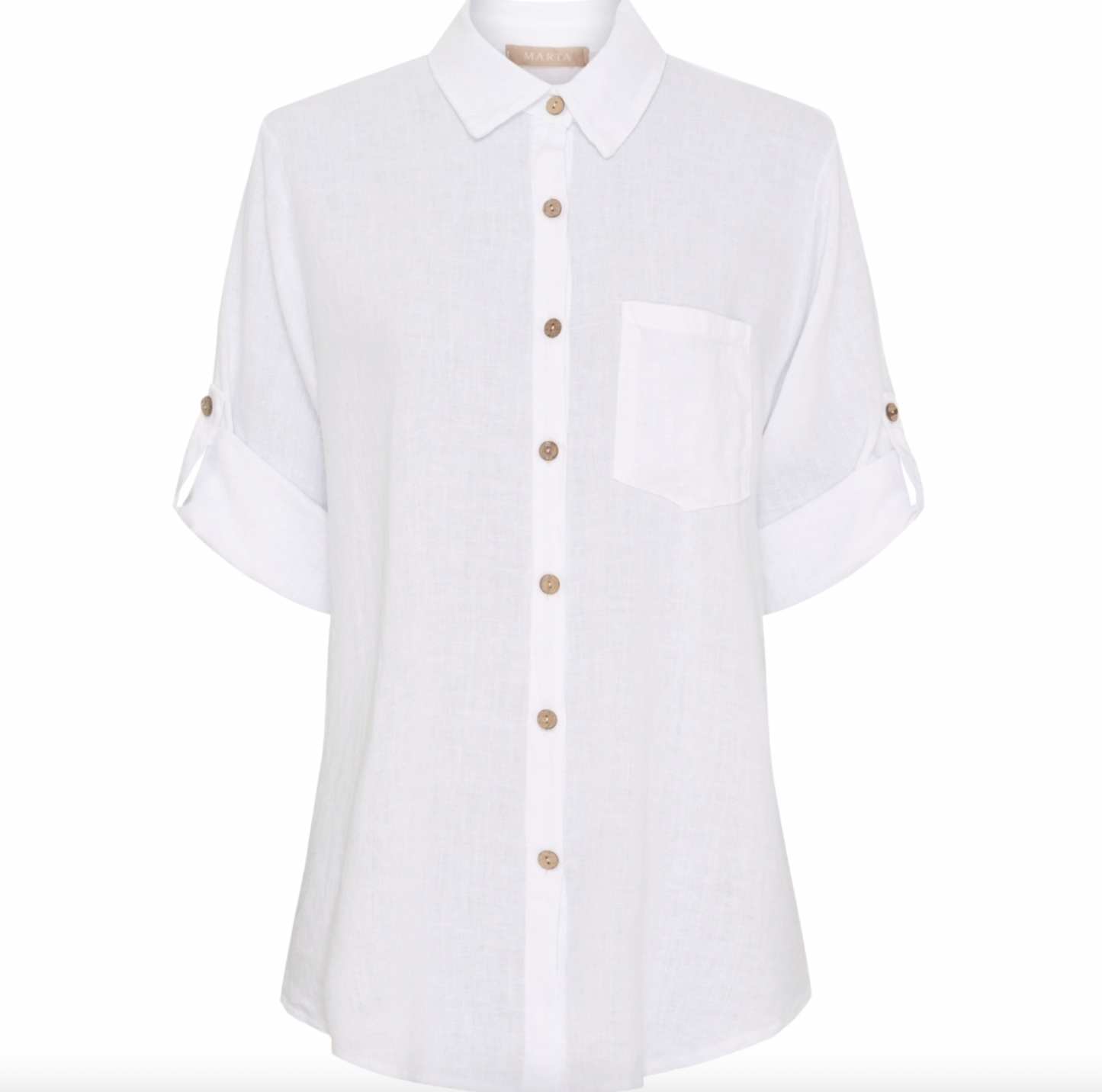 Skjorte Kiara linblanding - Optical White