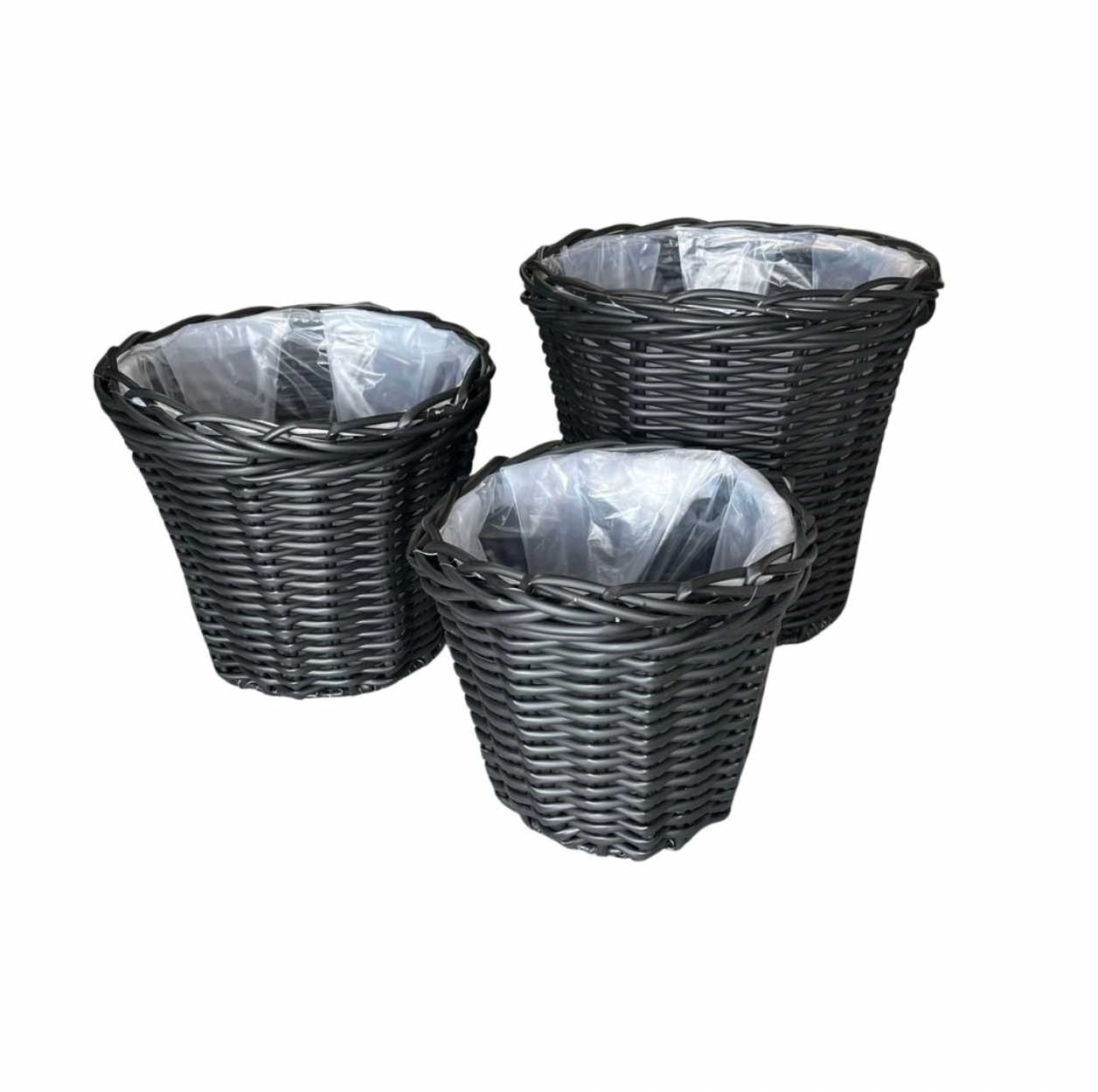 Plantekurver i svart flett - 3 stk