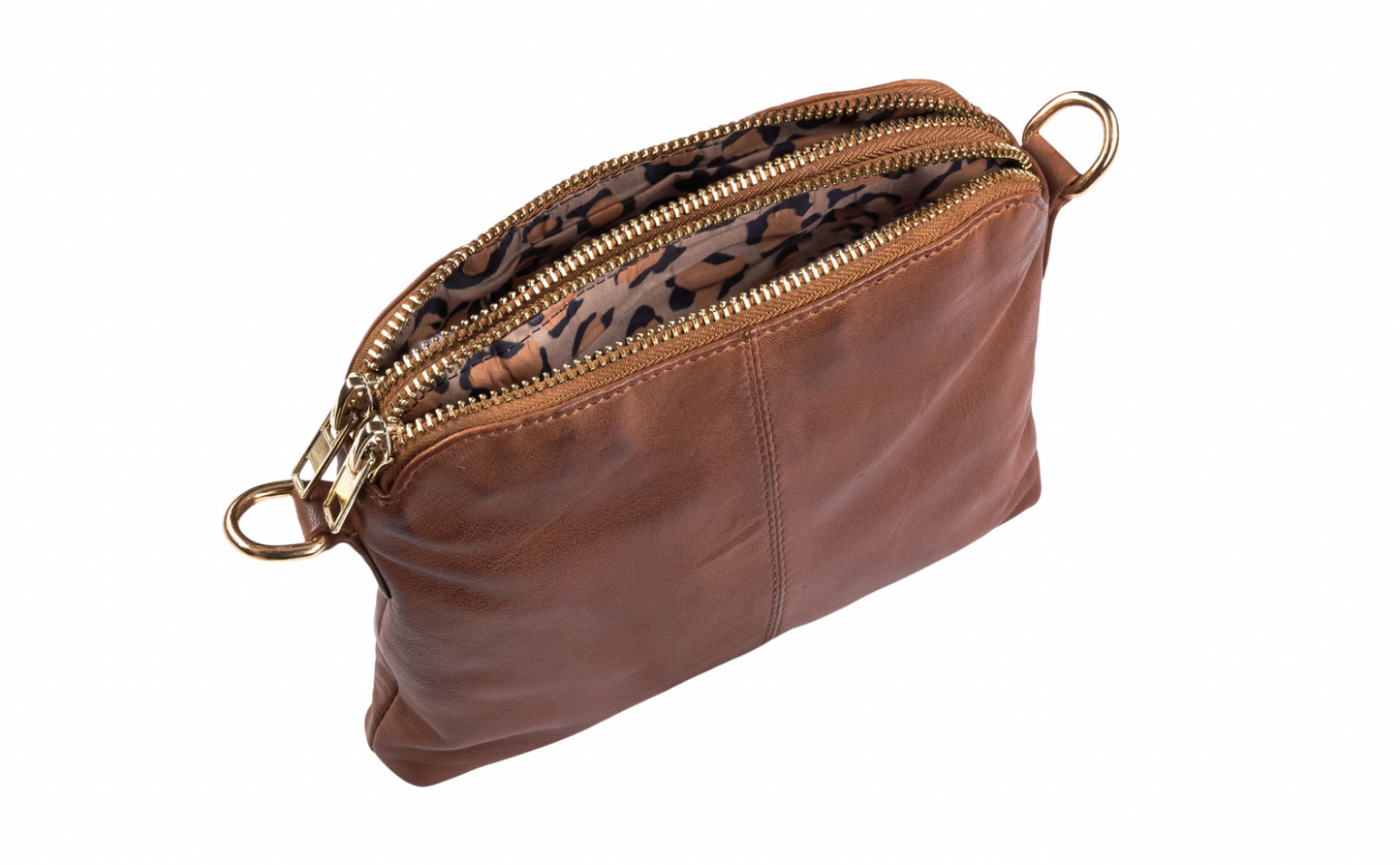Crossbody clutch ALICE mørk cognac