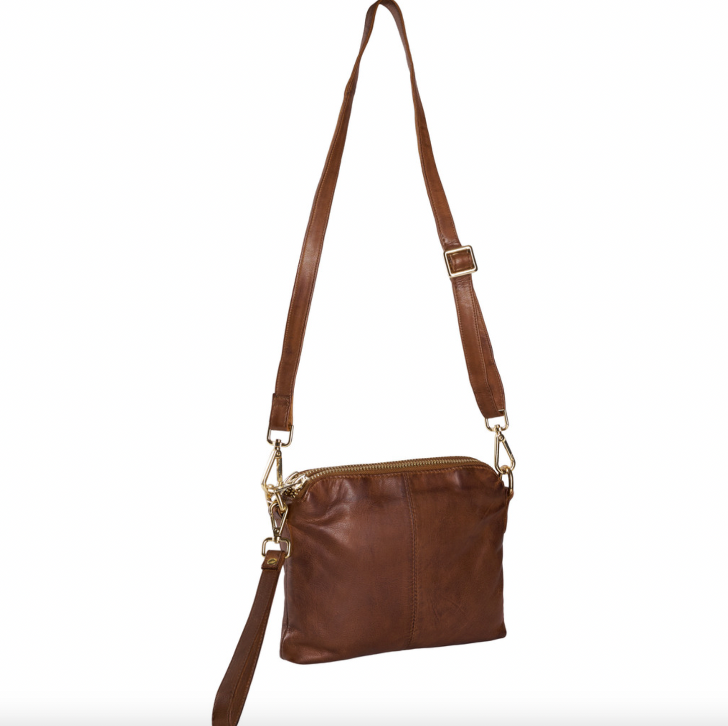Crossbody clutch ALICE mørk cognac