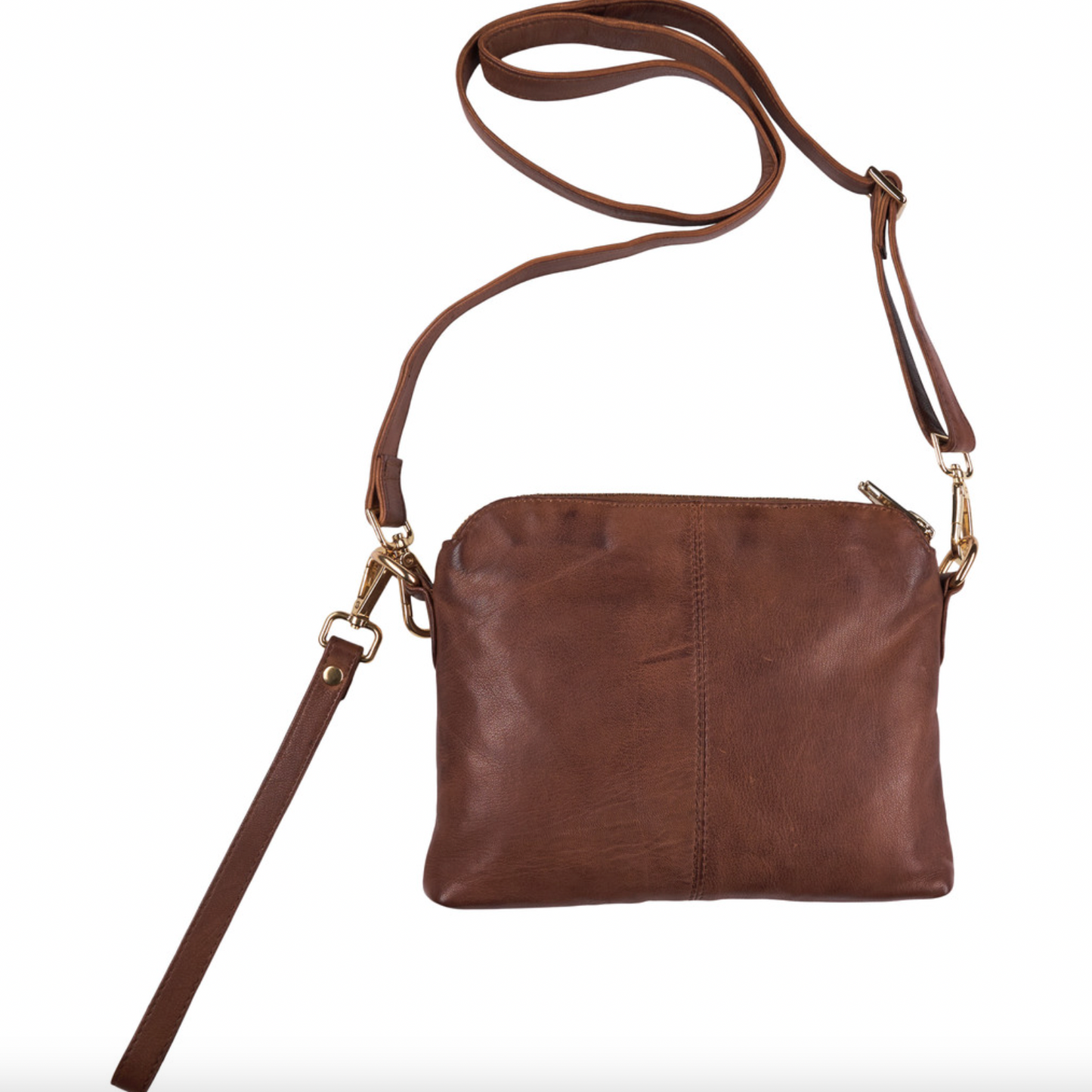 Crossbody clutch ALICE mørk cognac