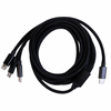 2 meter nylon 3I1- USB-C ladekabel Sort