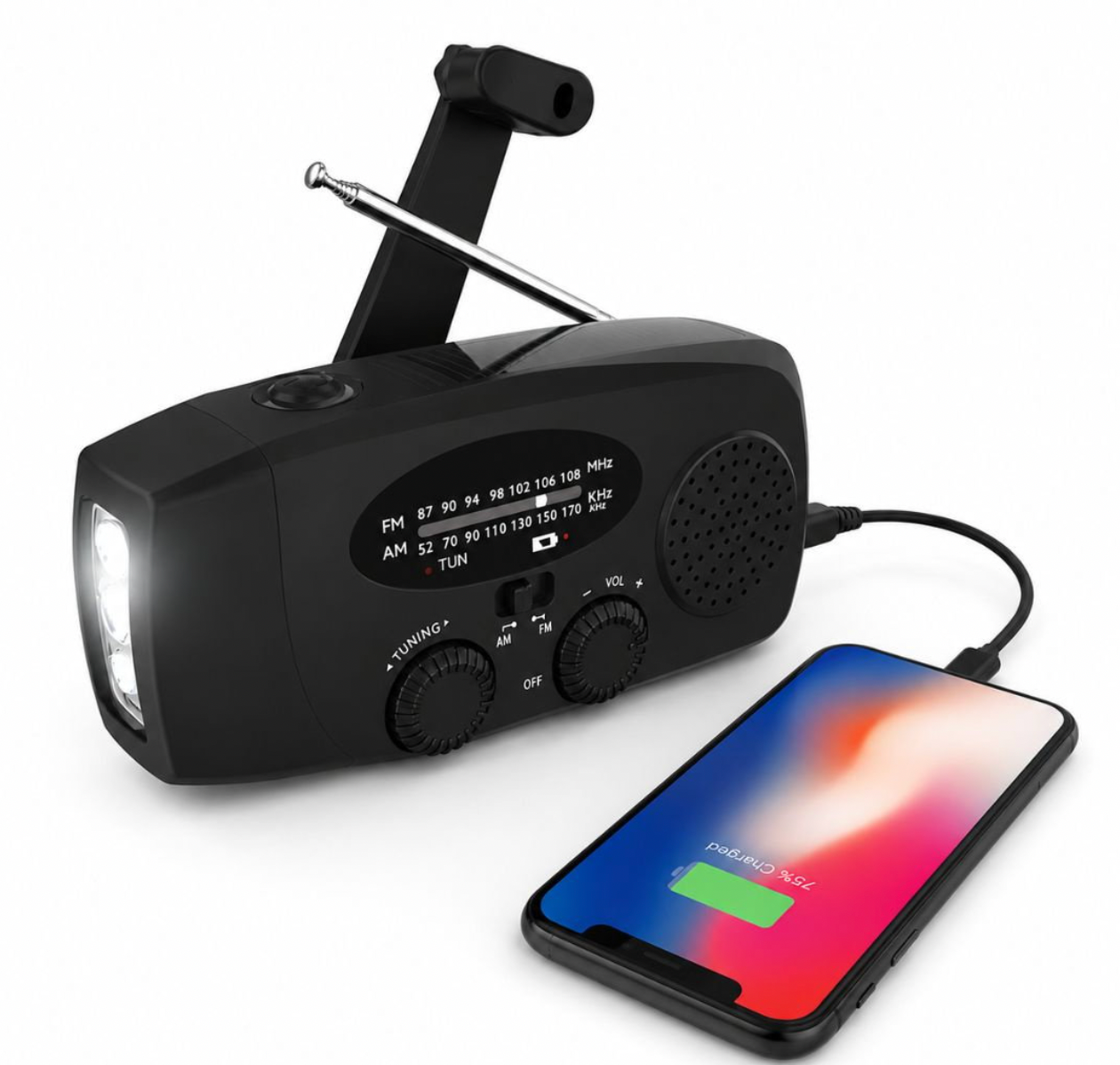 Nødradio med powerbank