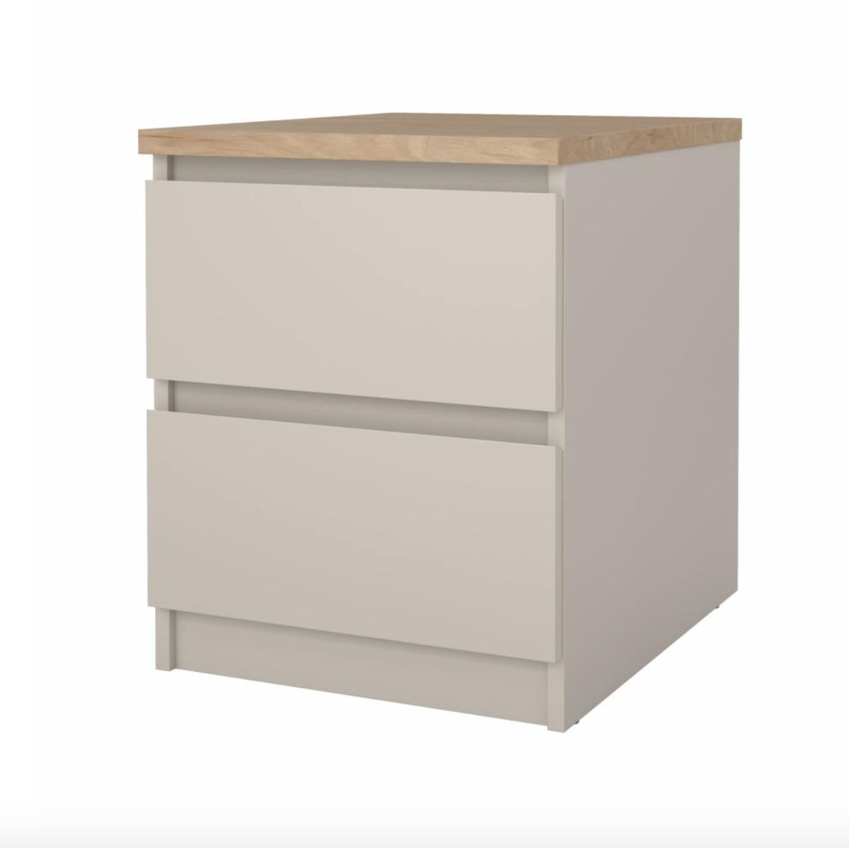 Nattbord - Hickory / cashmere med 2 skuffer