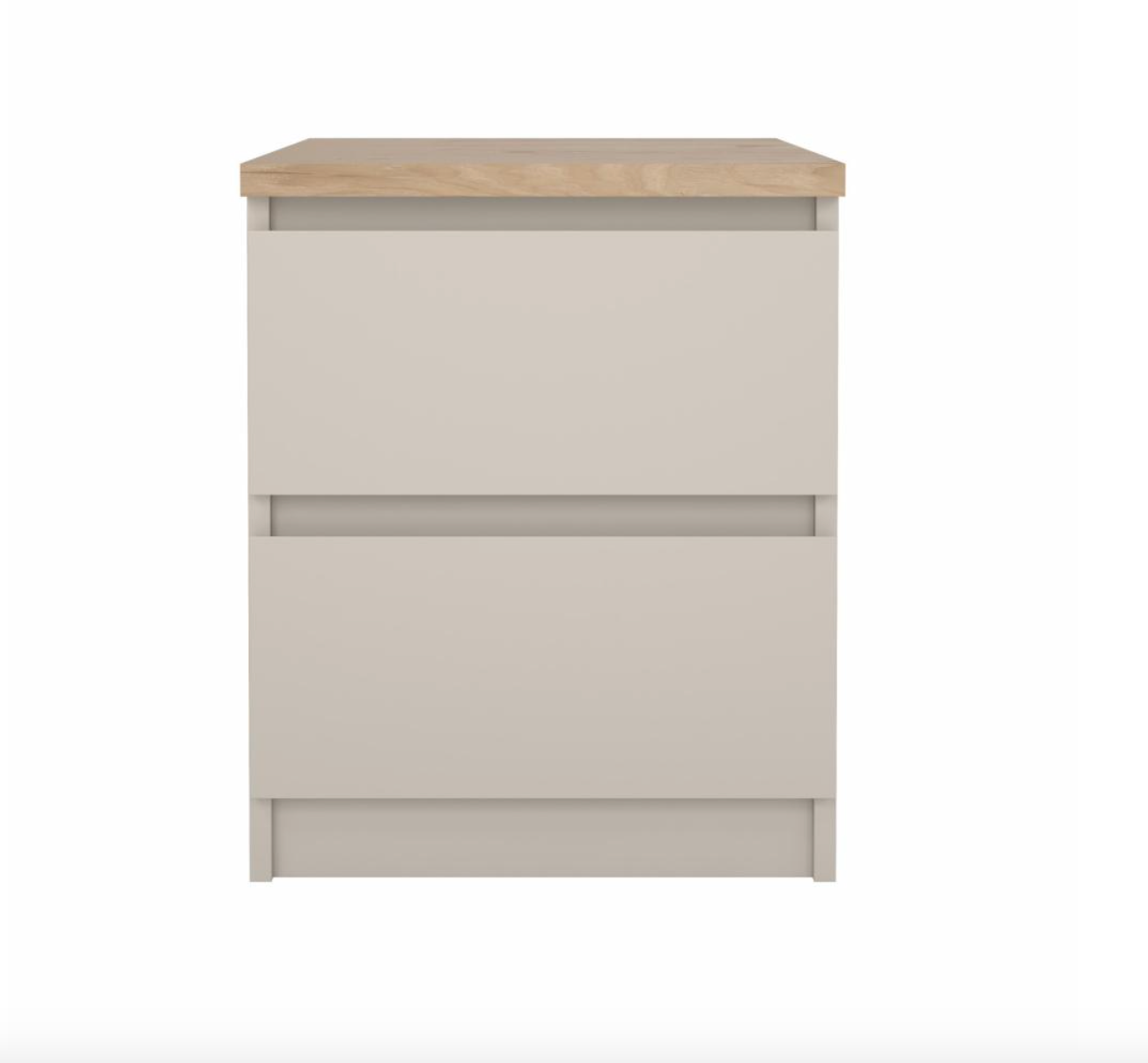 Nattbord - Hickory / cashmere med 2 skuffer