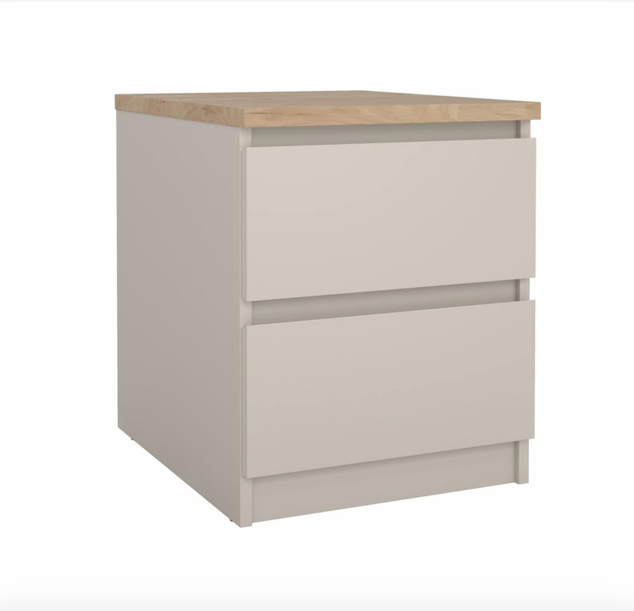 Nattbord - Hickory / cashmere med 2 skuffer