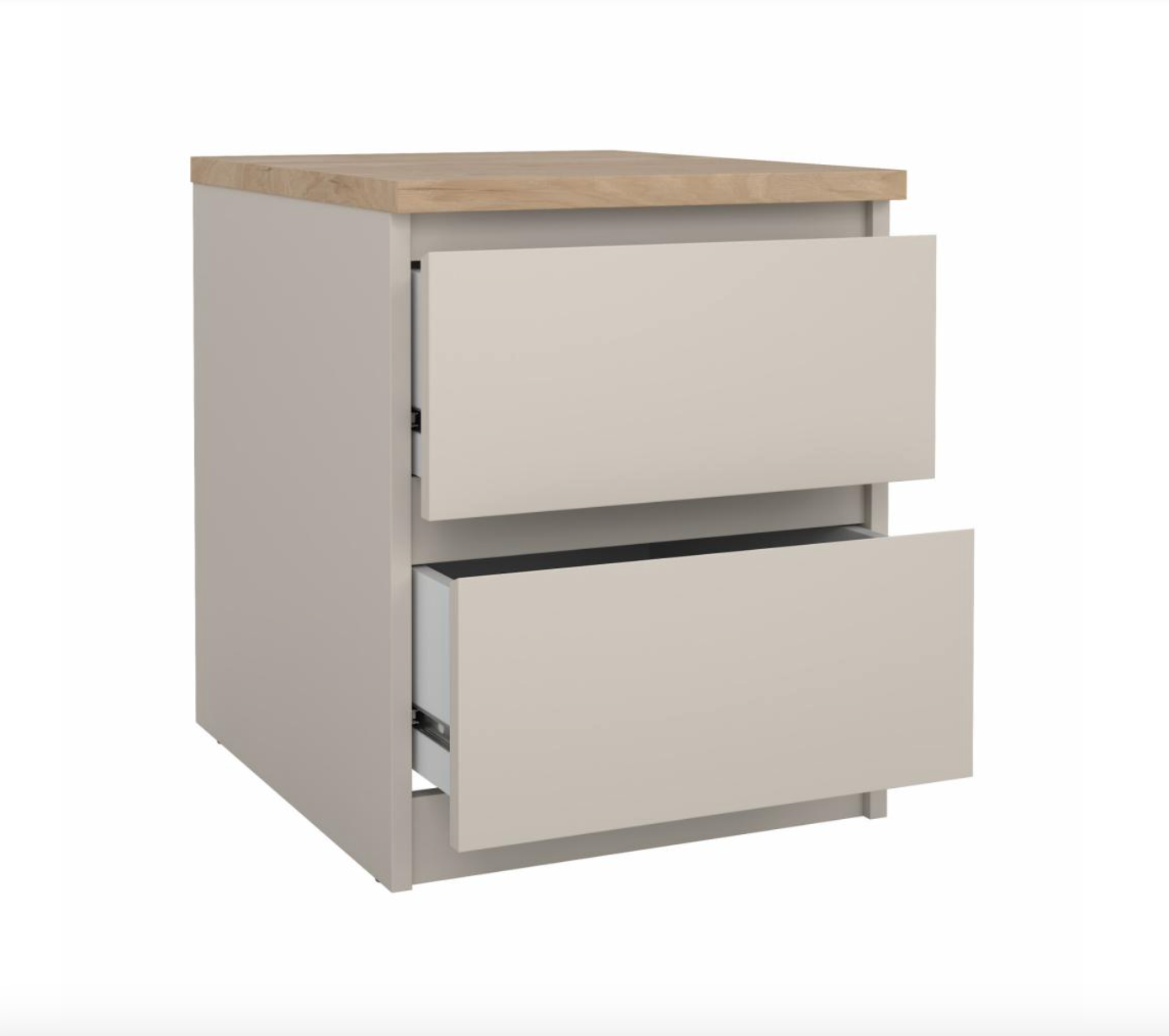 Nattbord - Hickory / cashmere med 2 skuffer