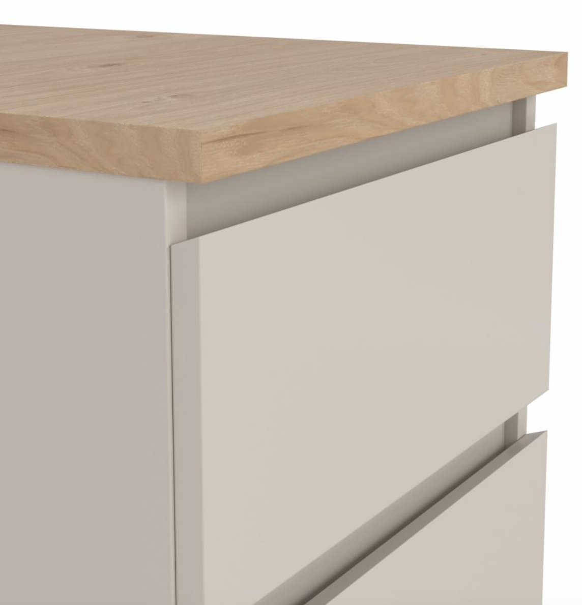 Nattbord - Hickory / cashmere med 2 skuffer