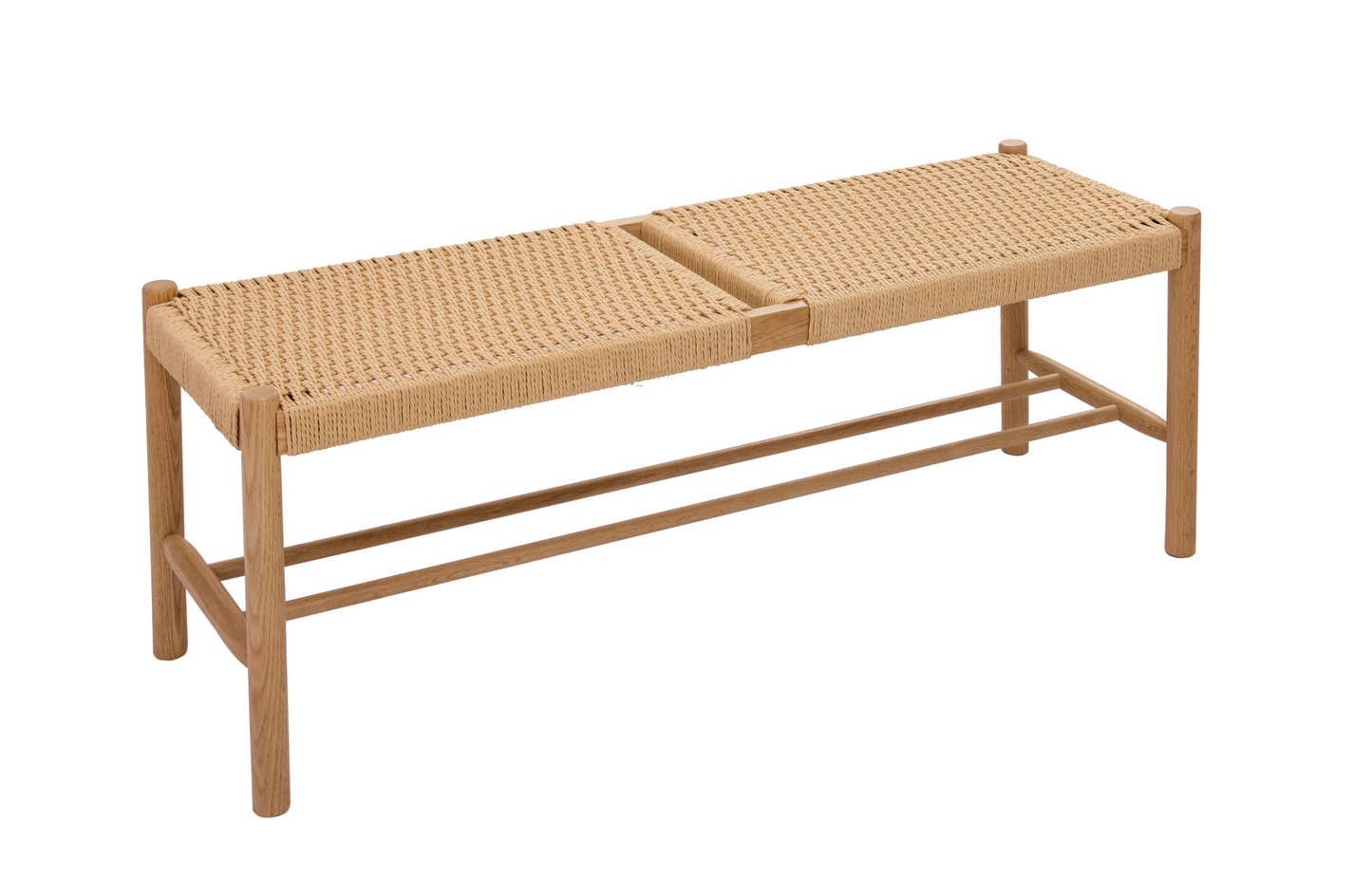 Benk Cotta i massiv eik og flettesete - 110cm
