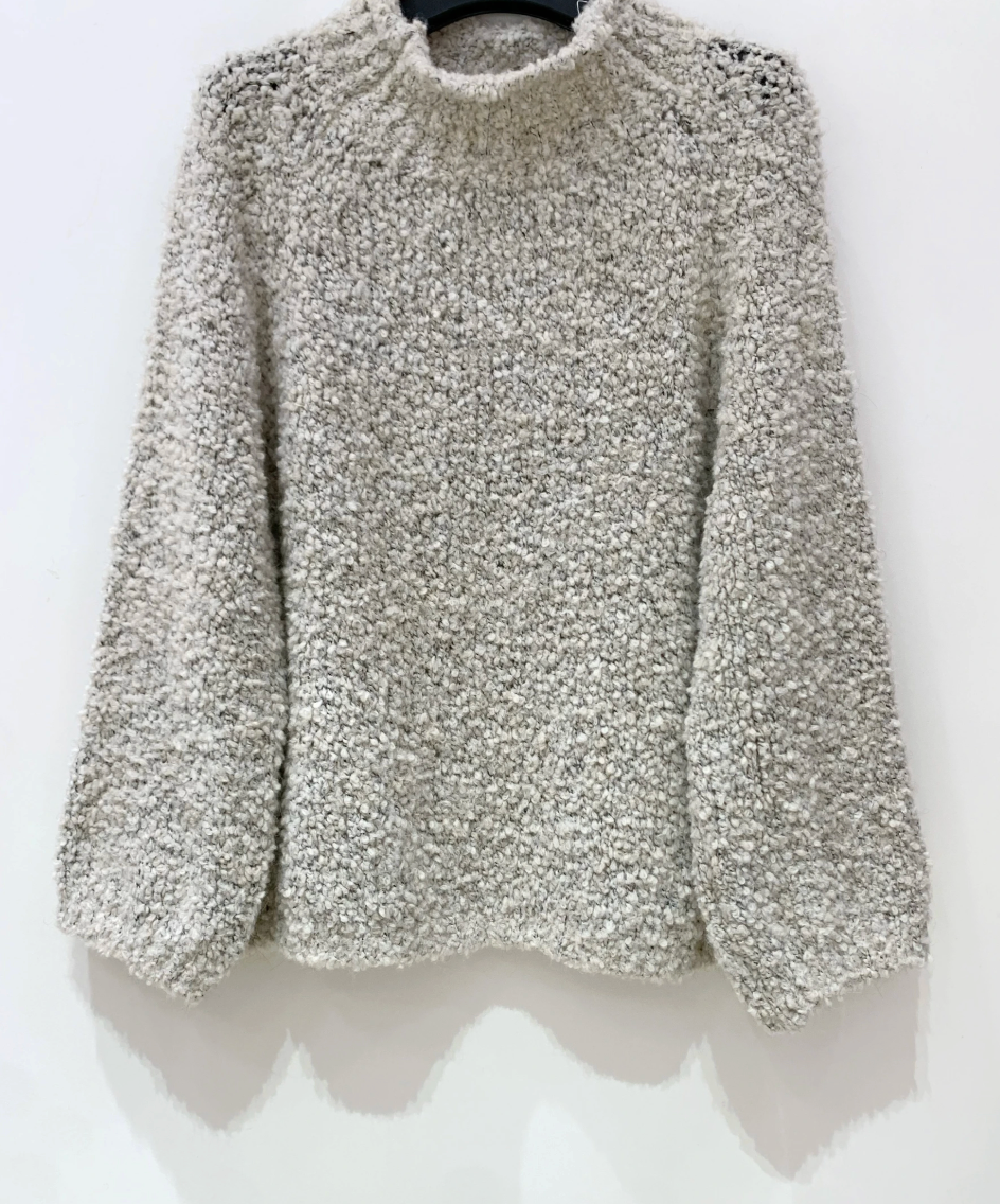 Strikk boucle beige