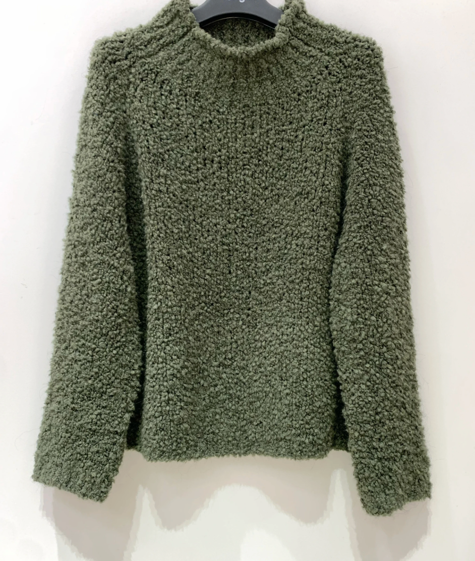 Strikk boucle kaki